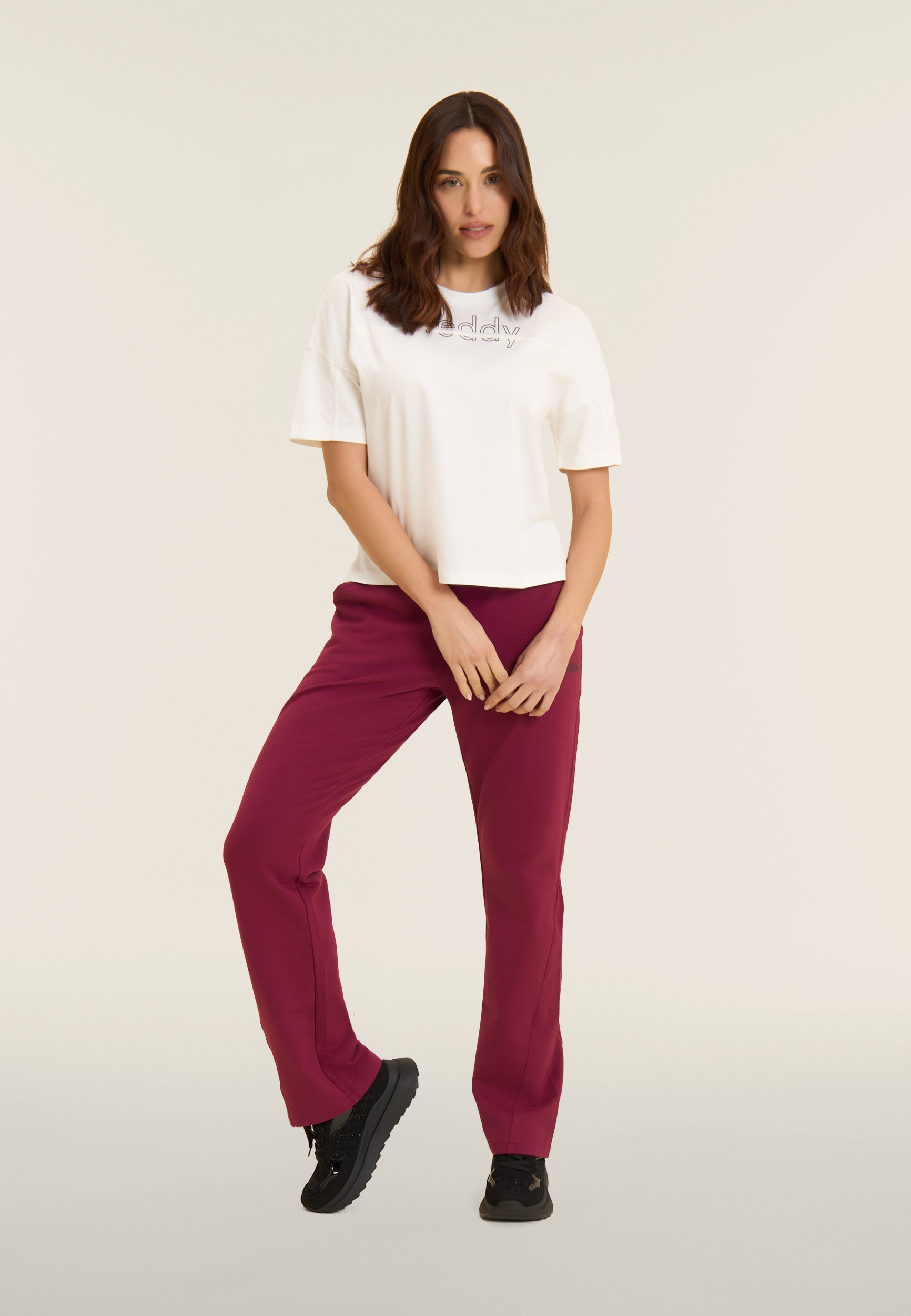 freddy-t-shirt-femme-boxy-cropped-col-rond-coton image 2