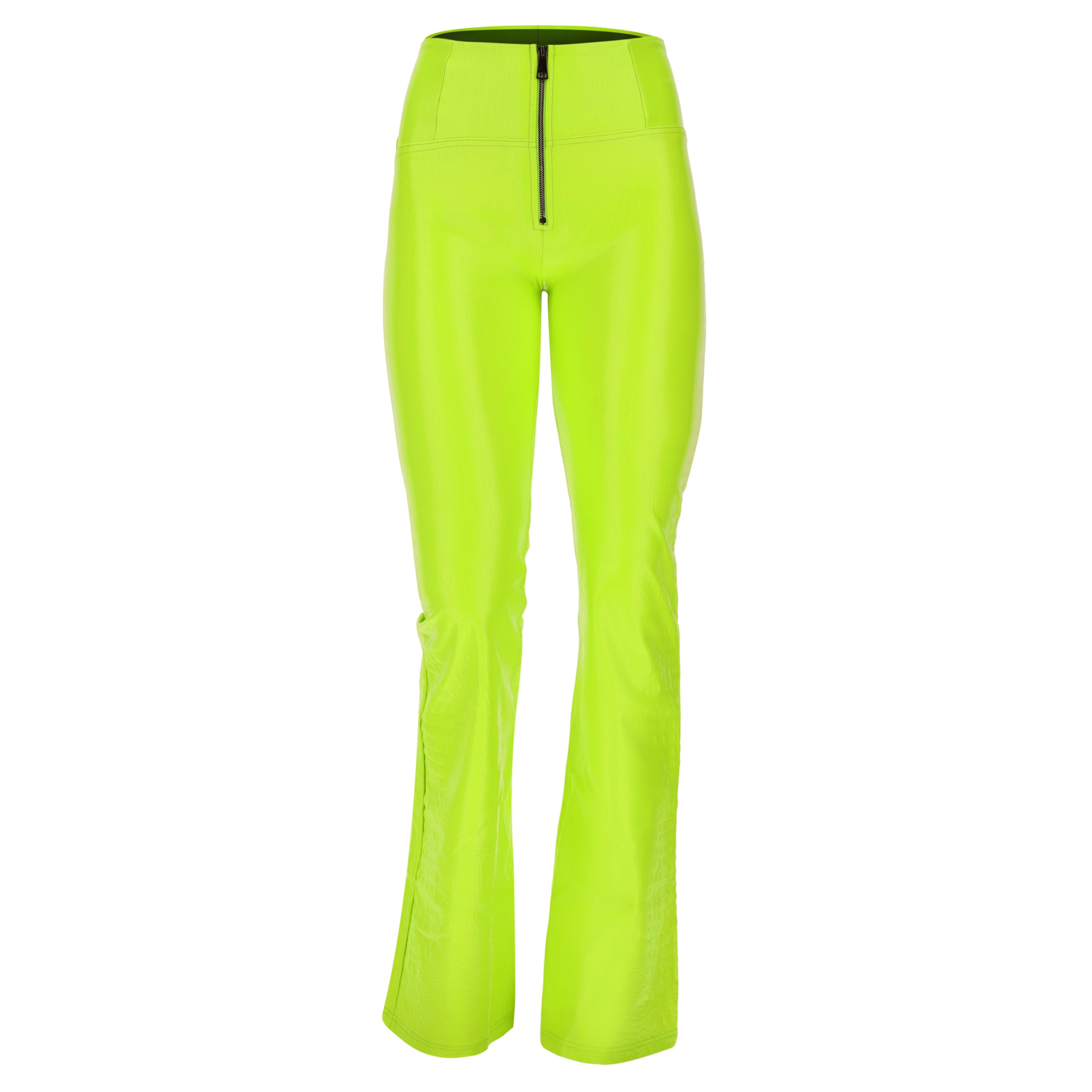 freddy-wr-up-pantalon-femme-simili-cuir-vegan-lime-effet-croco-patte image 2