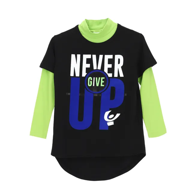 freddy-t-shirt-effet-2-en-1-noir-maxi-imprim-col-montant image 1