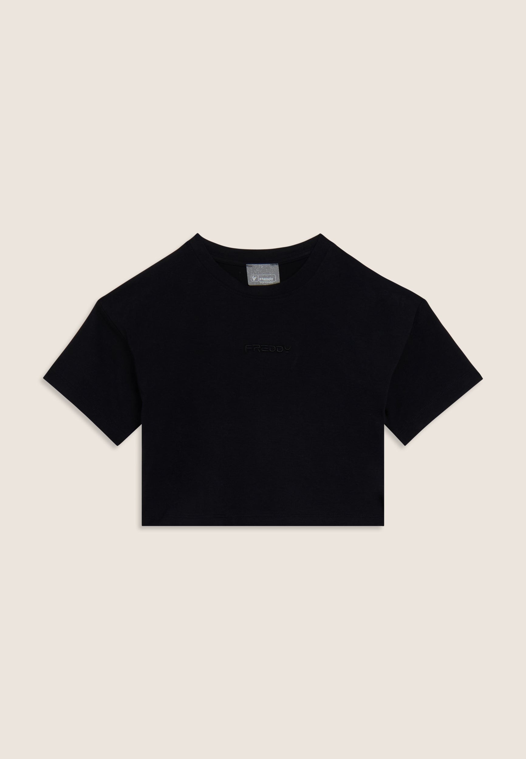 t-shirt-cropped-fille-freddy-logo-brod-manches-courtes image 5