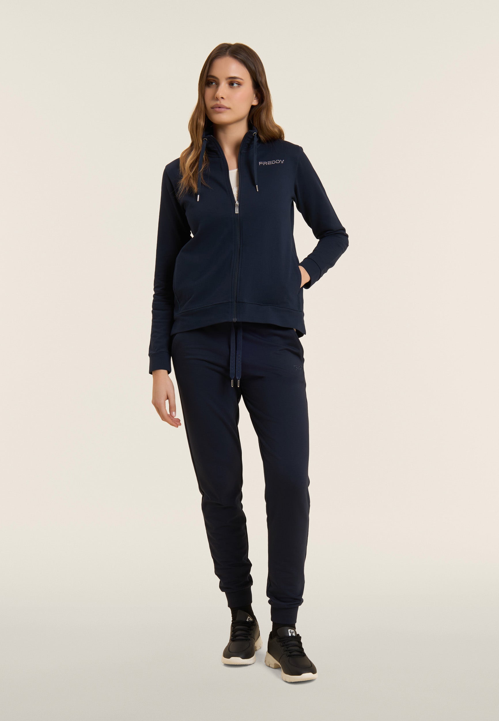 freddy-pantaloni-sportivi-jogging-french-terry-strass-tono image 6