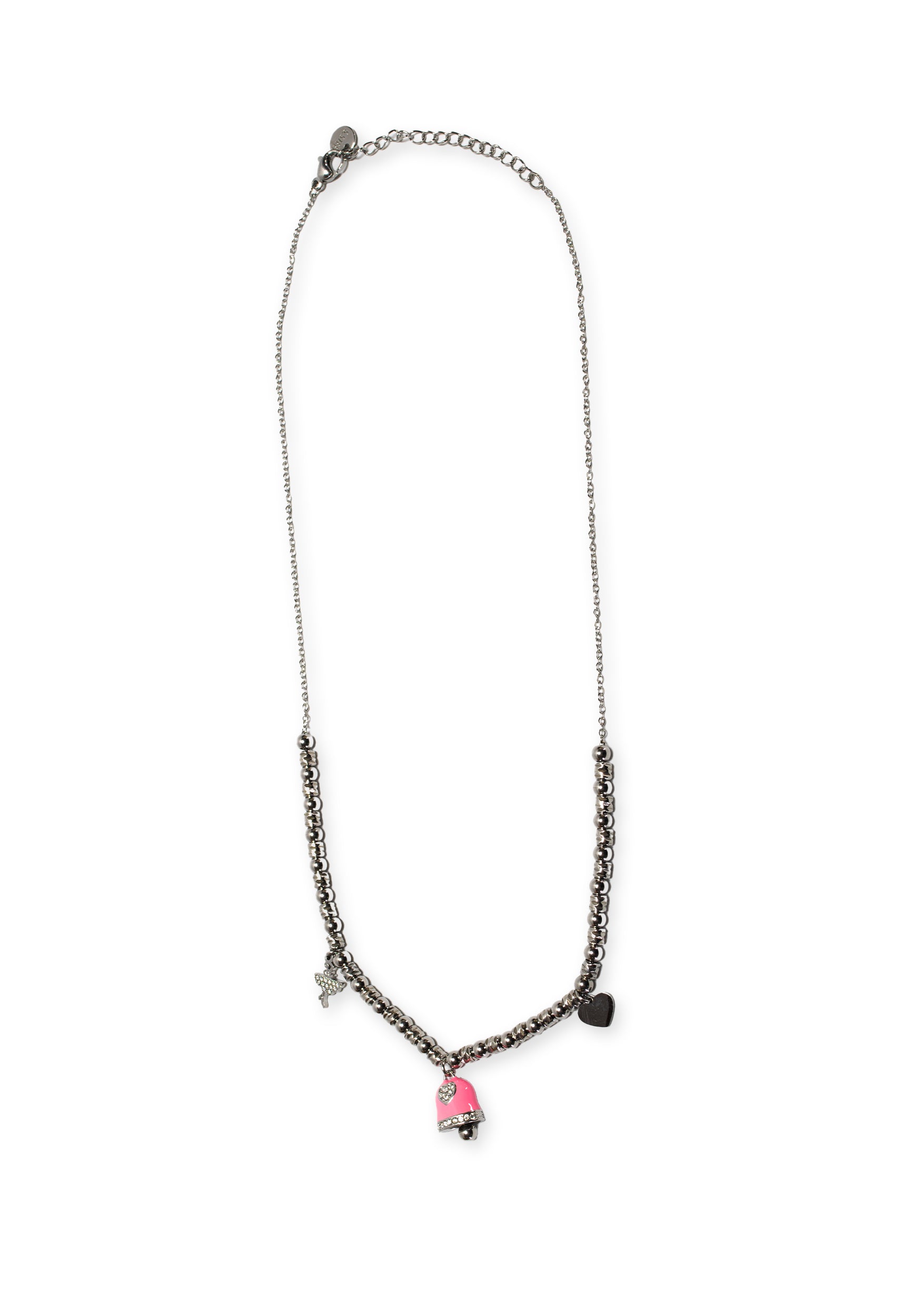 freddy-collana-charm-collier-en-acier-silver-charms-rose image 1
