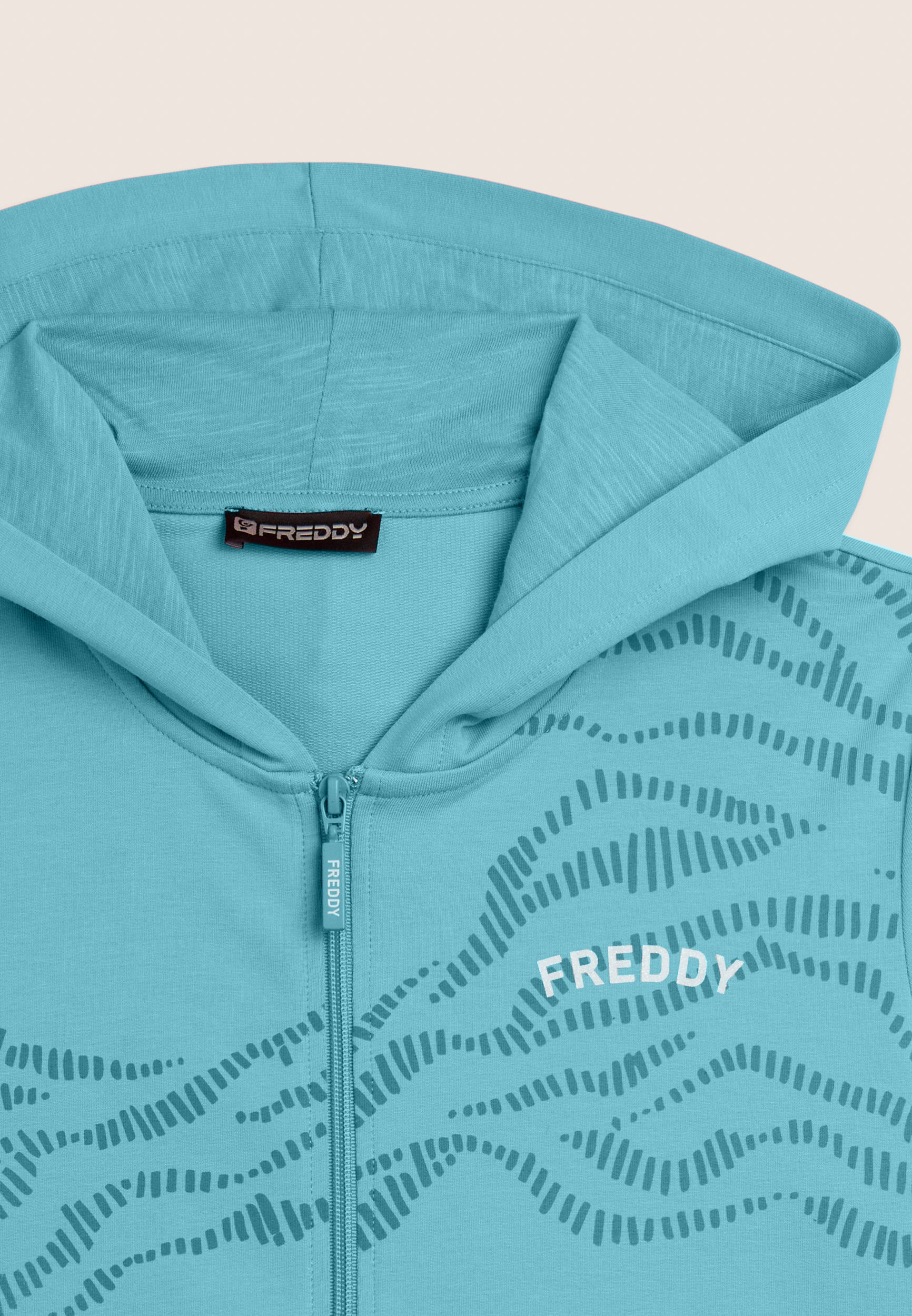 freddy-felpa-cappuccio-in-french-terry-con-zip-e-motivo-grafico-sweat image 7