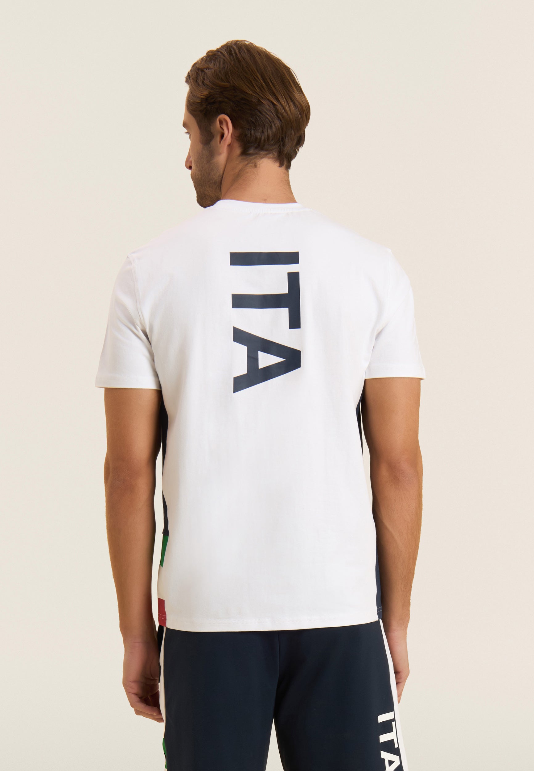 freddy-t-shirt-uomo-italia-fgi-bianca-con-inserti-blu-t-shirt image 3