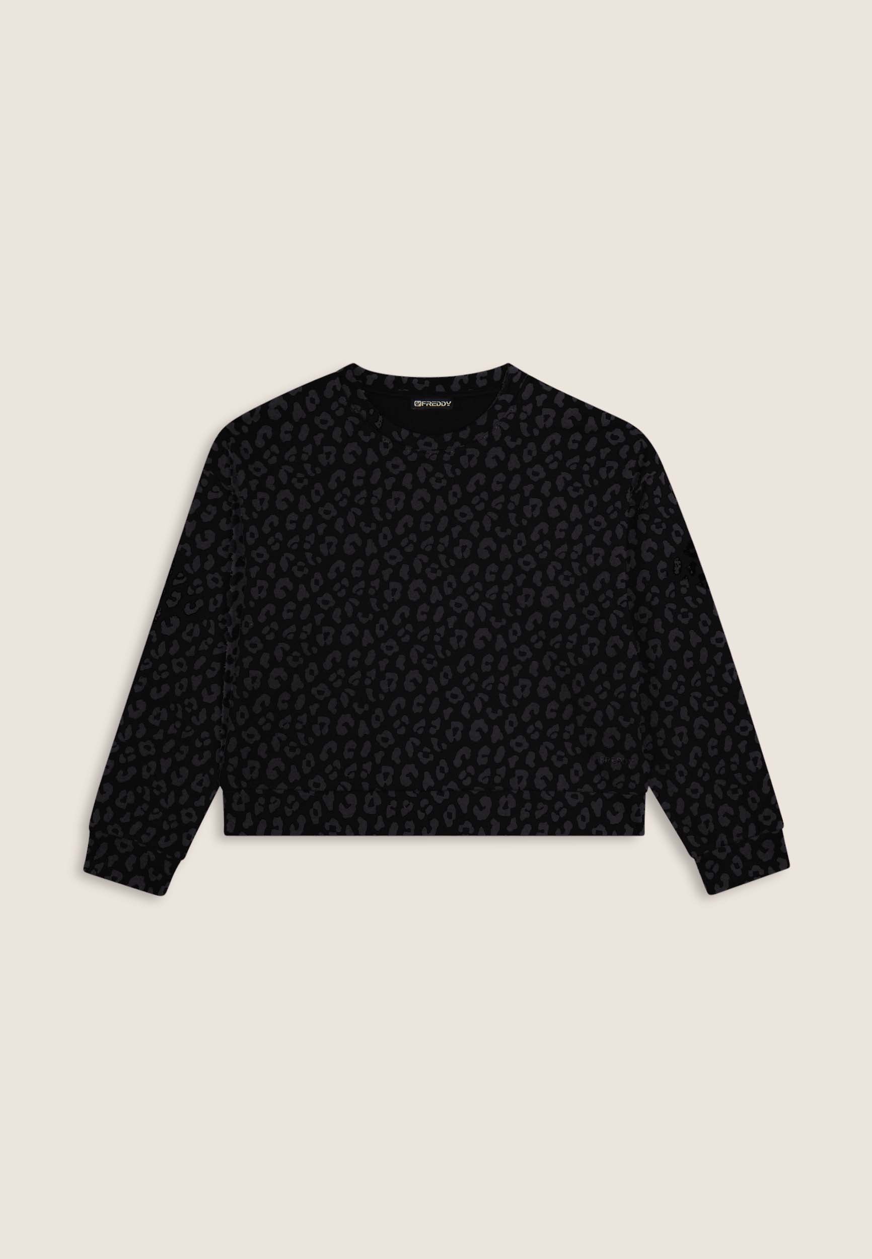 freddy-sweat-femme-l-opard-col-rond-cropped-imprim image 8