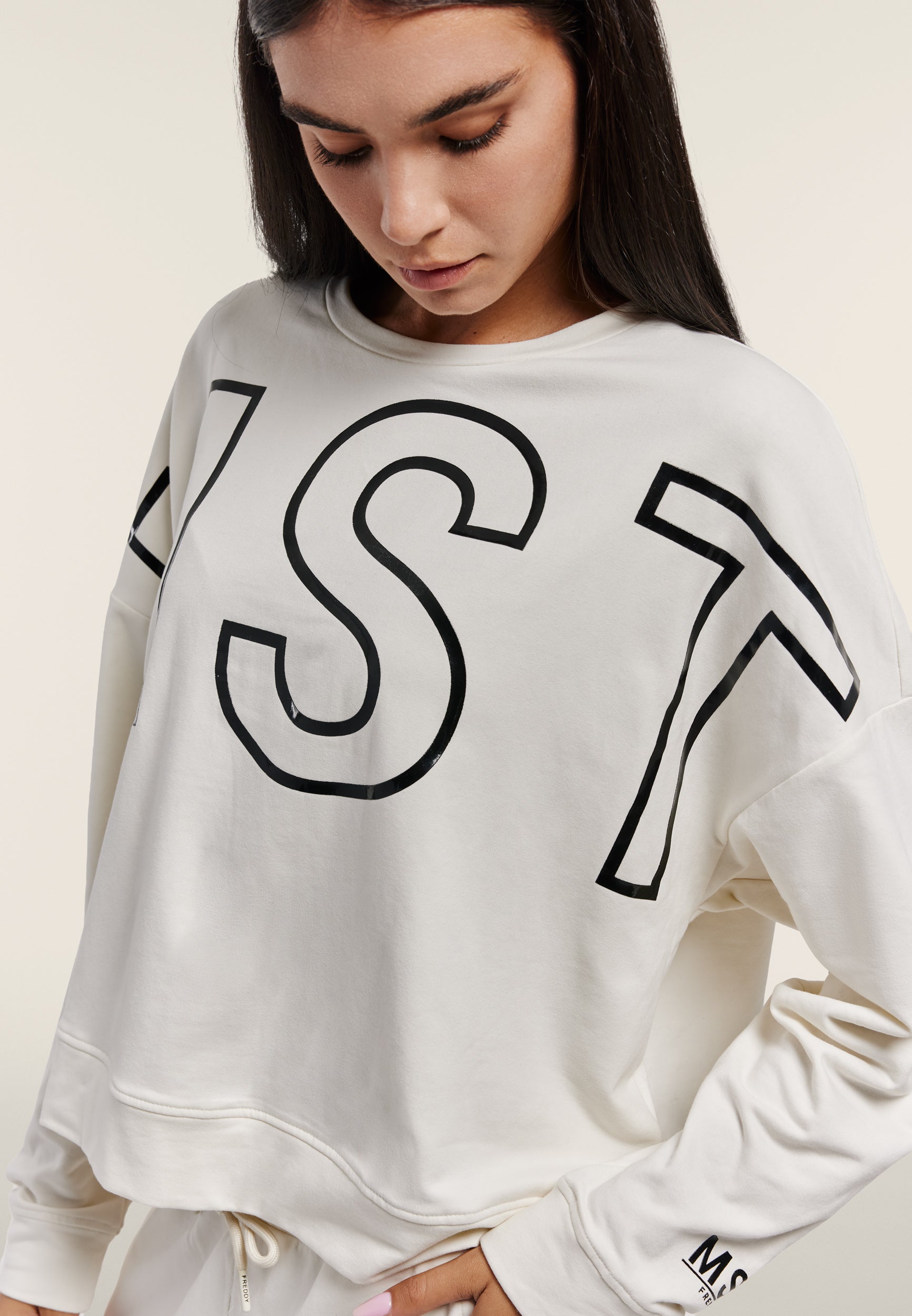 freddy-sweat-femme-oversize-cropped-maxi-print-coton image 4