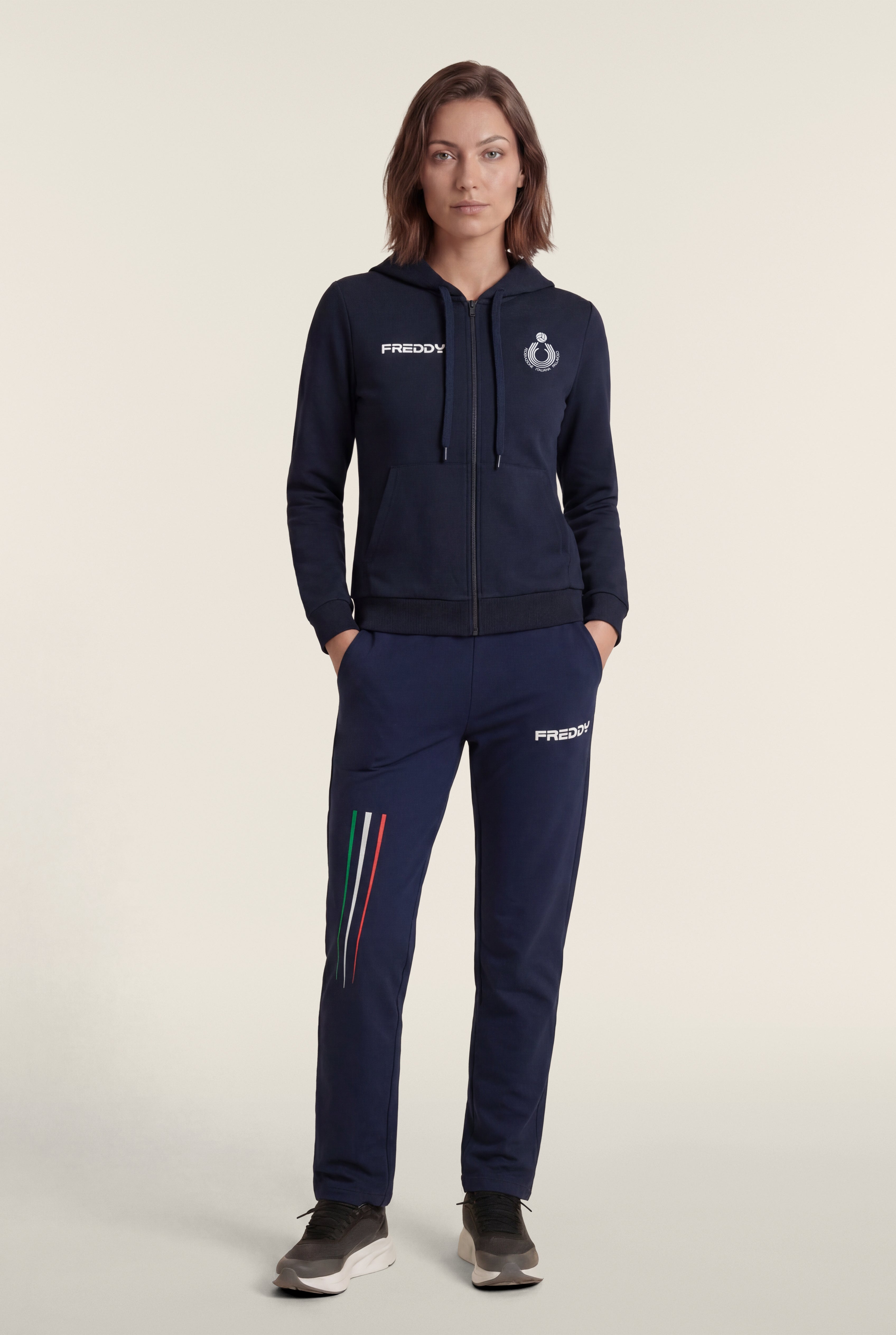 freddy-fipav-sweat-capuche-zipp-femme-en-coton-bielastique image 2