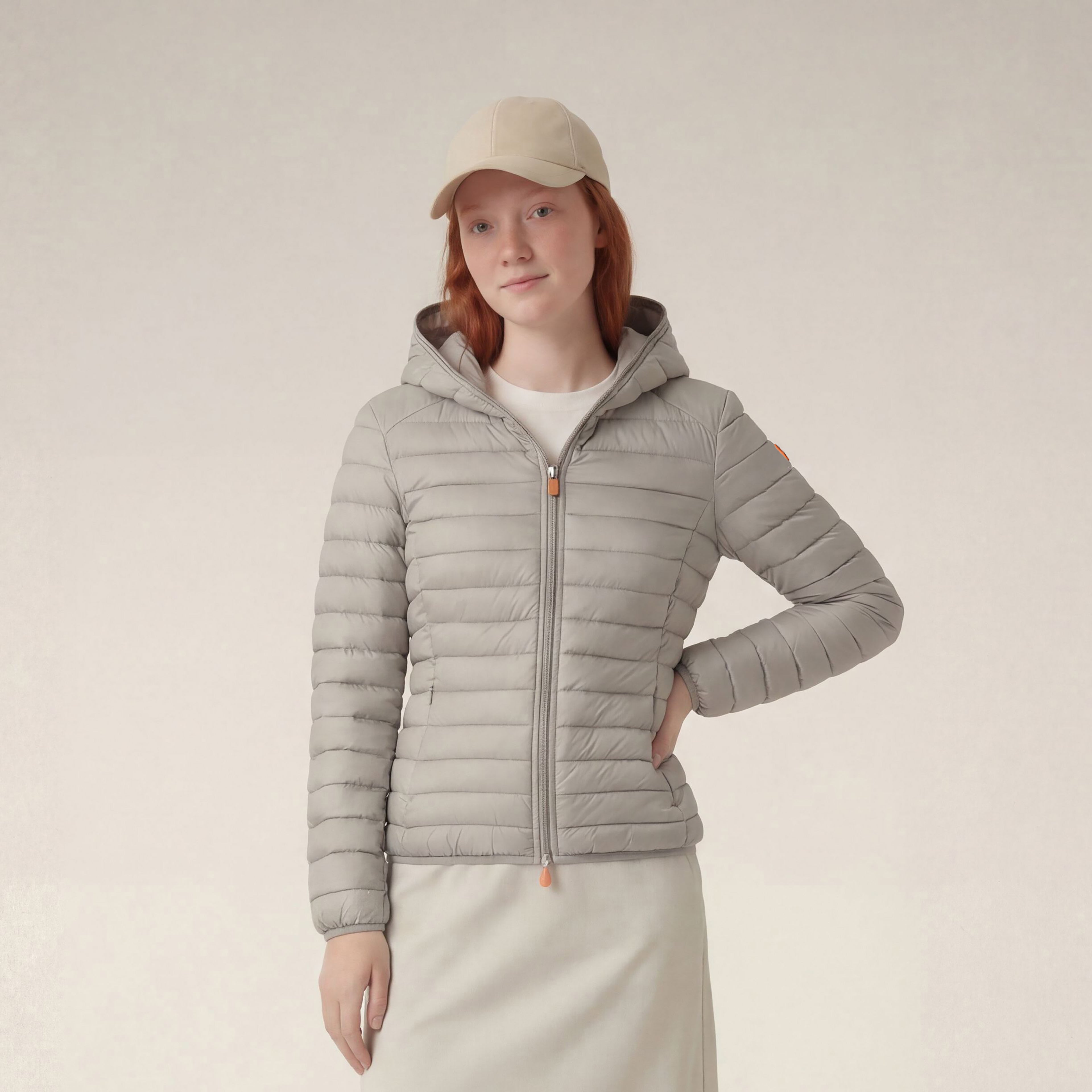 save-the-duck-daisy-doudoune-femme-capuche-beige-clair image 5