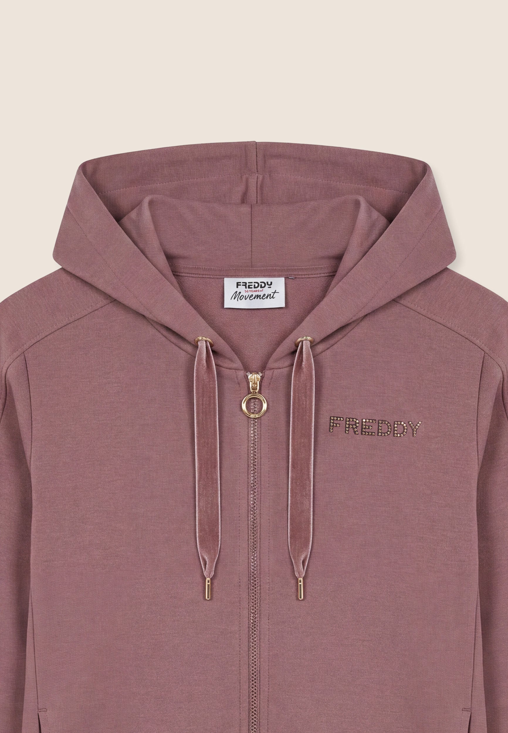 freddy-sweat-femme-regular-capuche-zip-fond-asym-trique-clous image 3