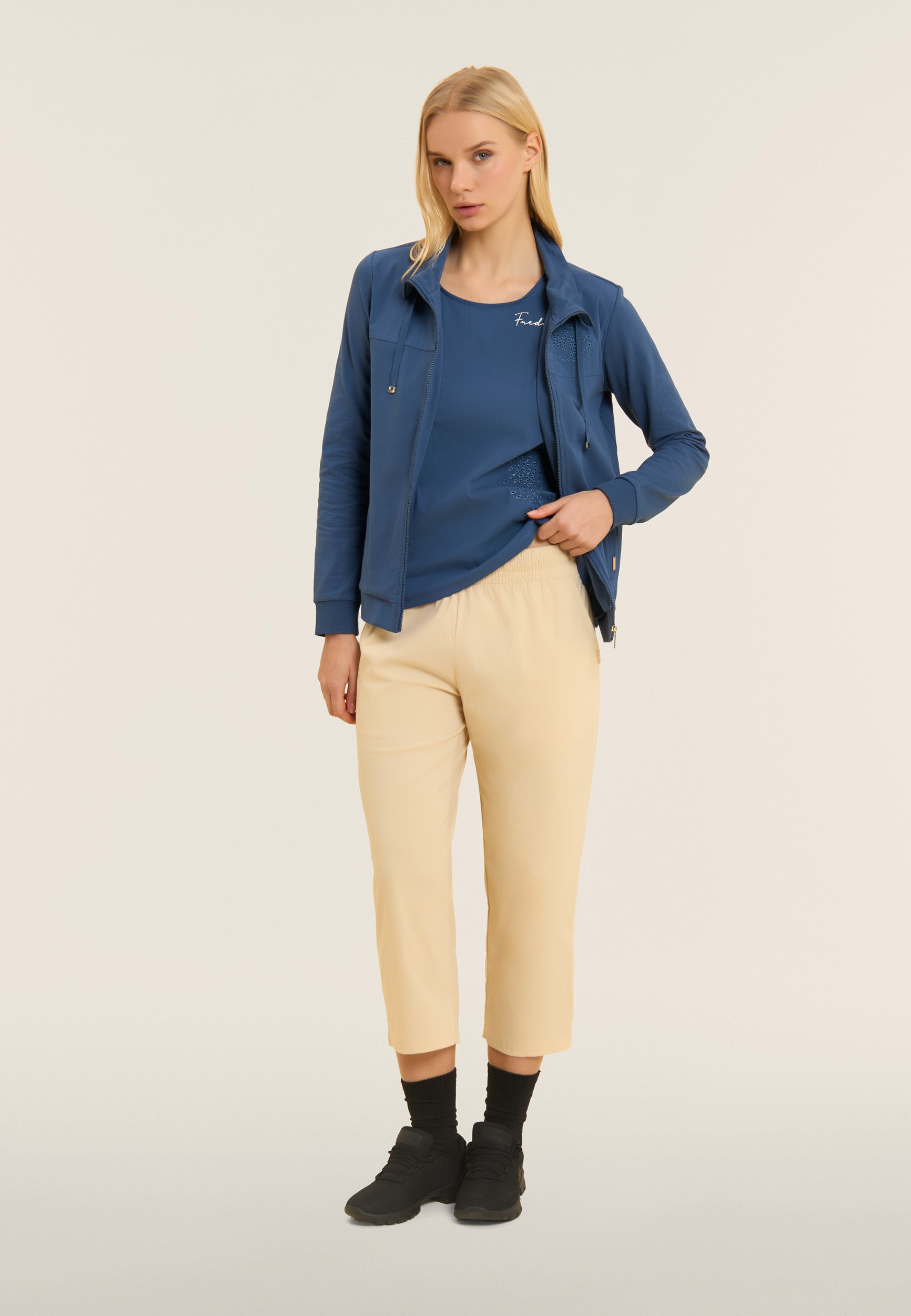 freddy-pantalon-cropped-popeline-stretch-regular-avec-plaque-logo image 2