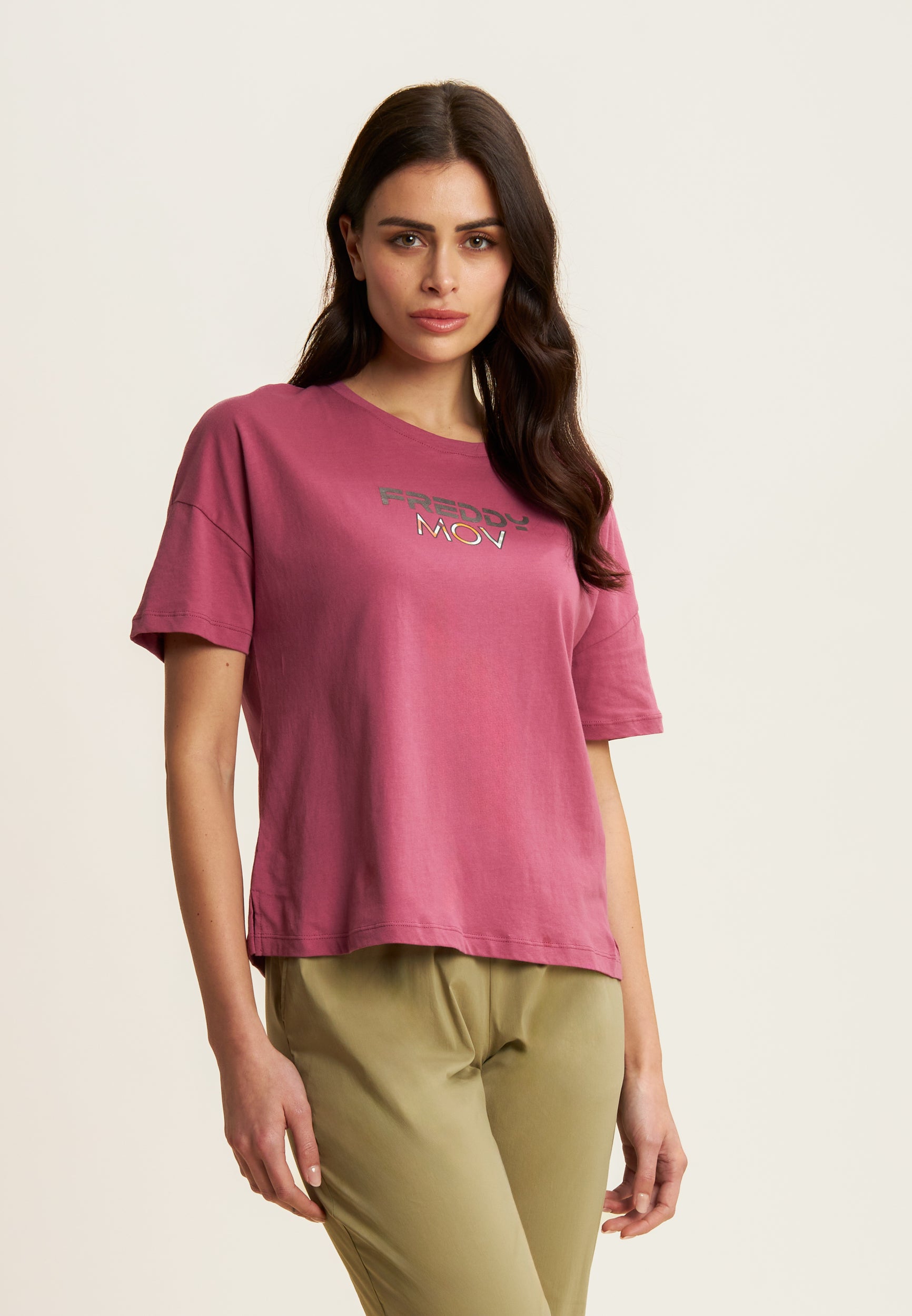 freddy-t-shirt-cropped-femme-fentes-lat-rales-logo-metal image 1
