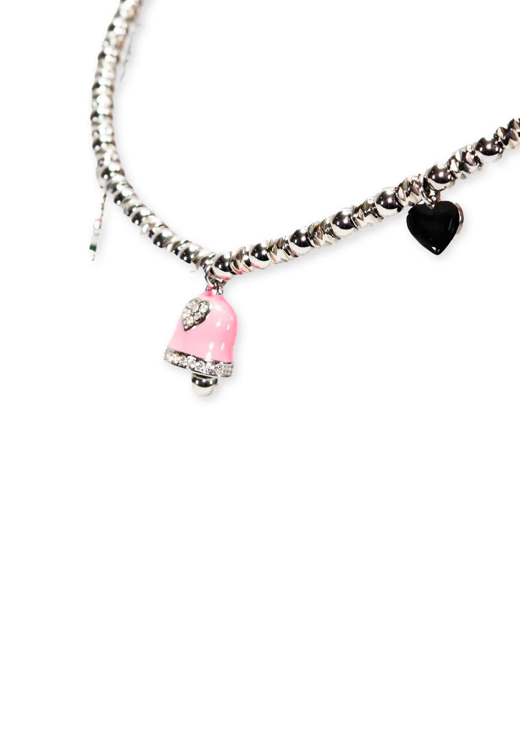 freddy-collana-charm-collier-en-acier-silver-charms-rose image 3