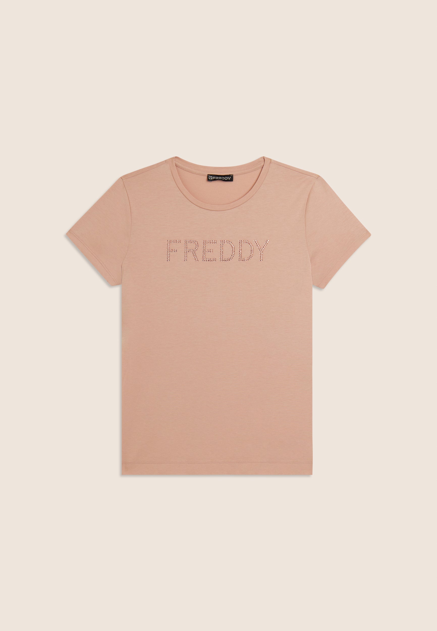 freddy-t-shirt-manches-courtes-logo-strass-coton-modal image 5