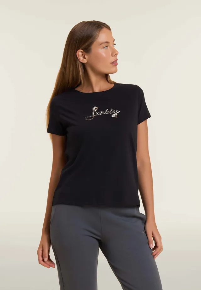 freddy-t-shirt-coton-supima-logo-paillettes-bicolore image 1