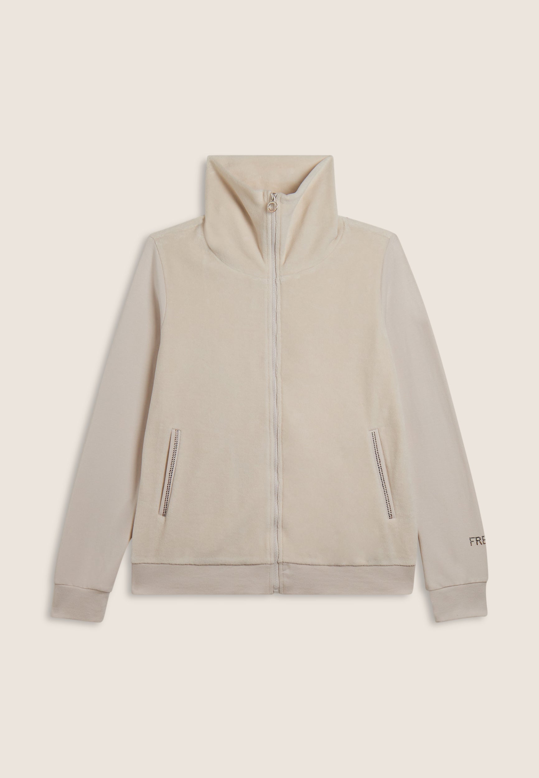 freddy-sweat-femme-col-montant-velours-zip-logo-strass image 7