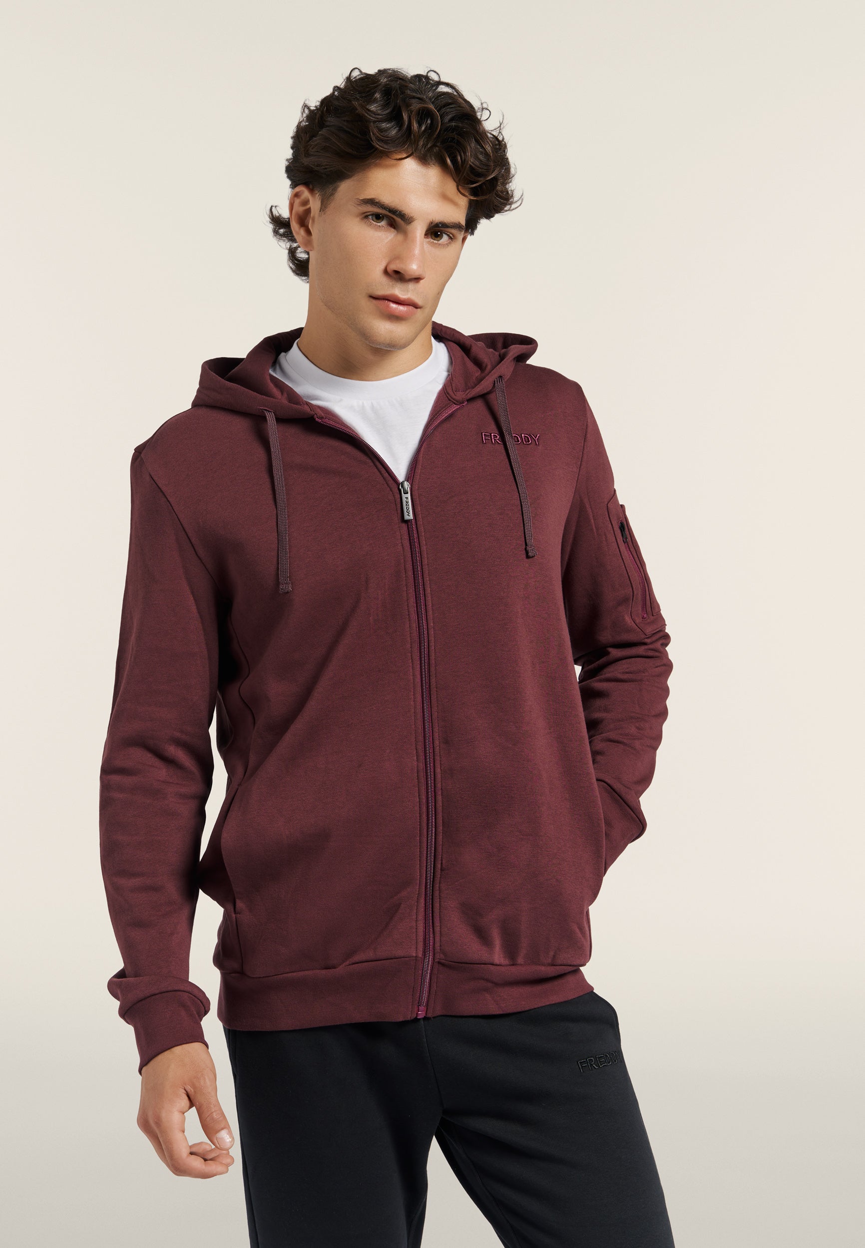 freddy-tuta-sportiva-uomo-surv-tement-homme-en-molleton-gratt-avec-zip-et-capuch image 2