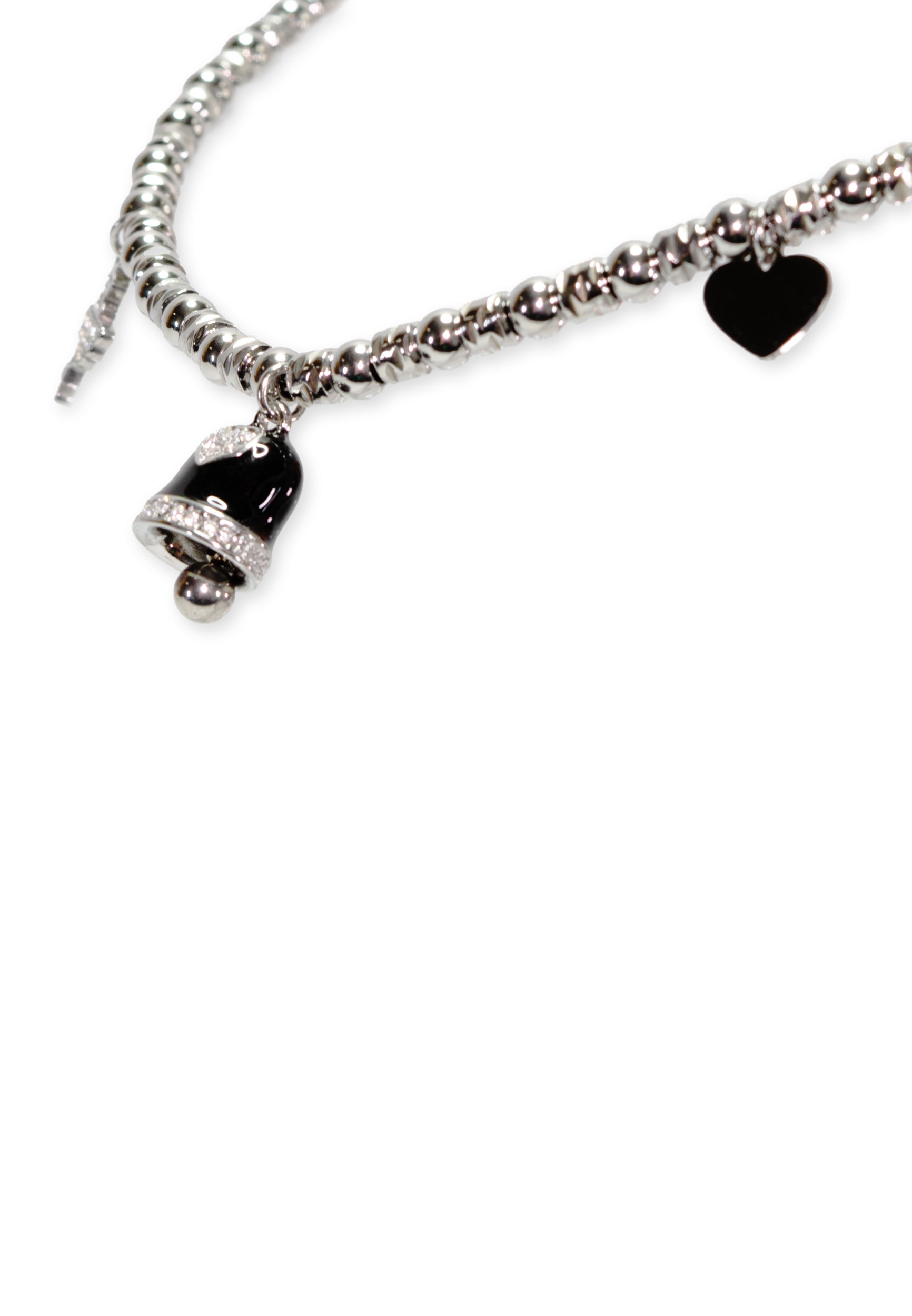 freddy-collier-acier-silver-perles-charms-noir-et-strass-316l image 2