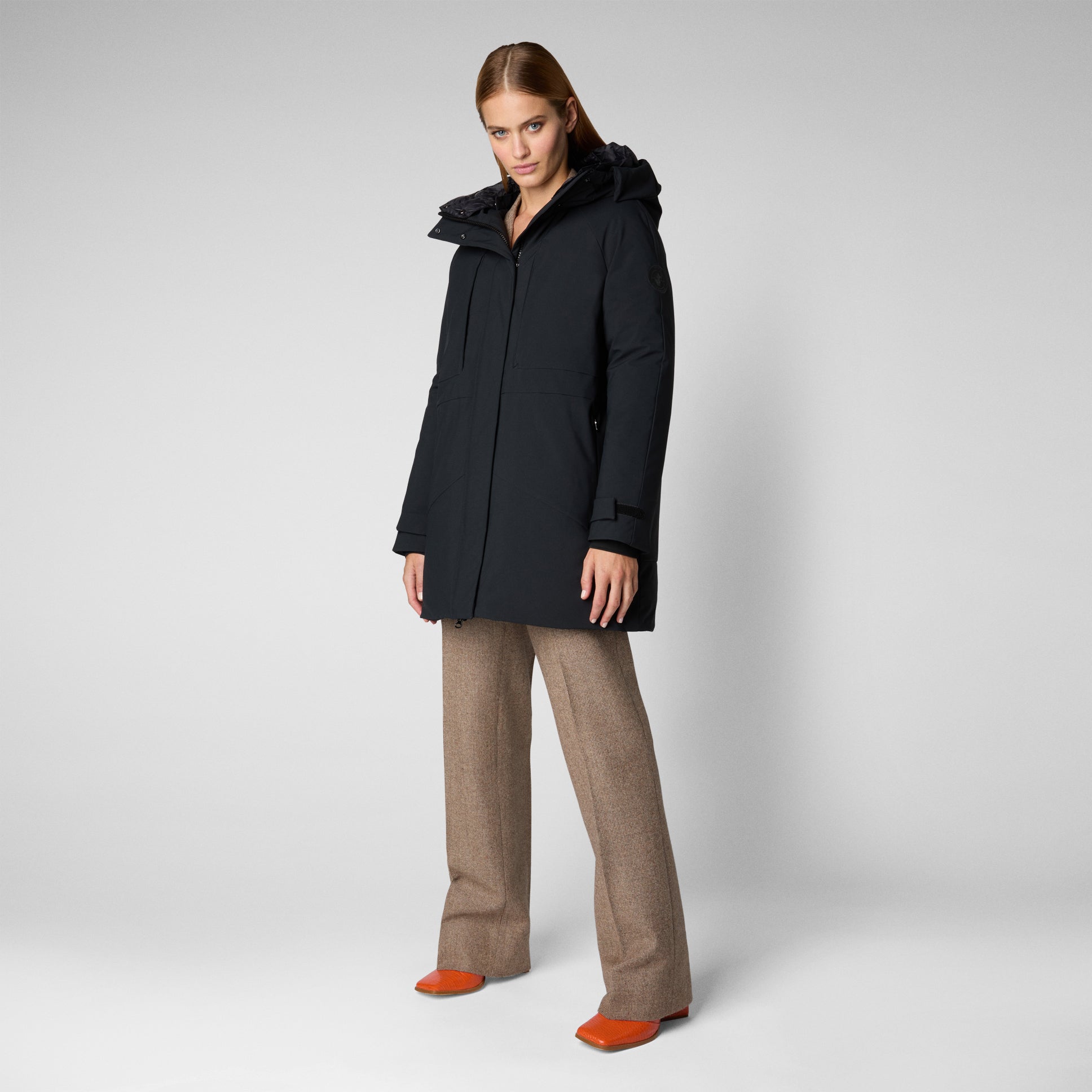 save-the-duck-gena-parka-longue-femme-capuche-noir image 4