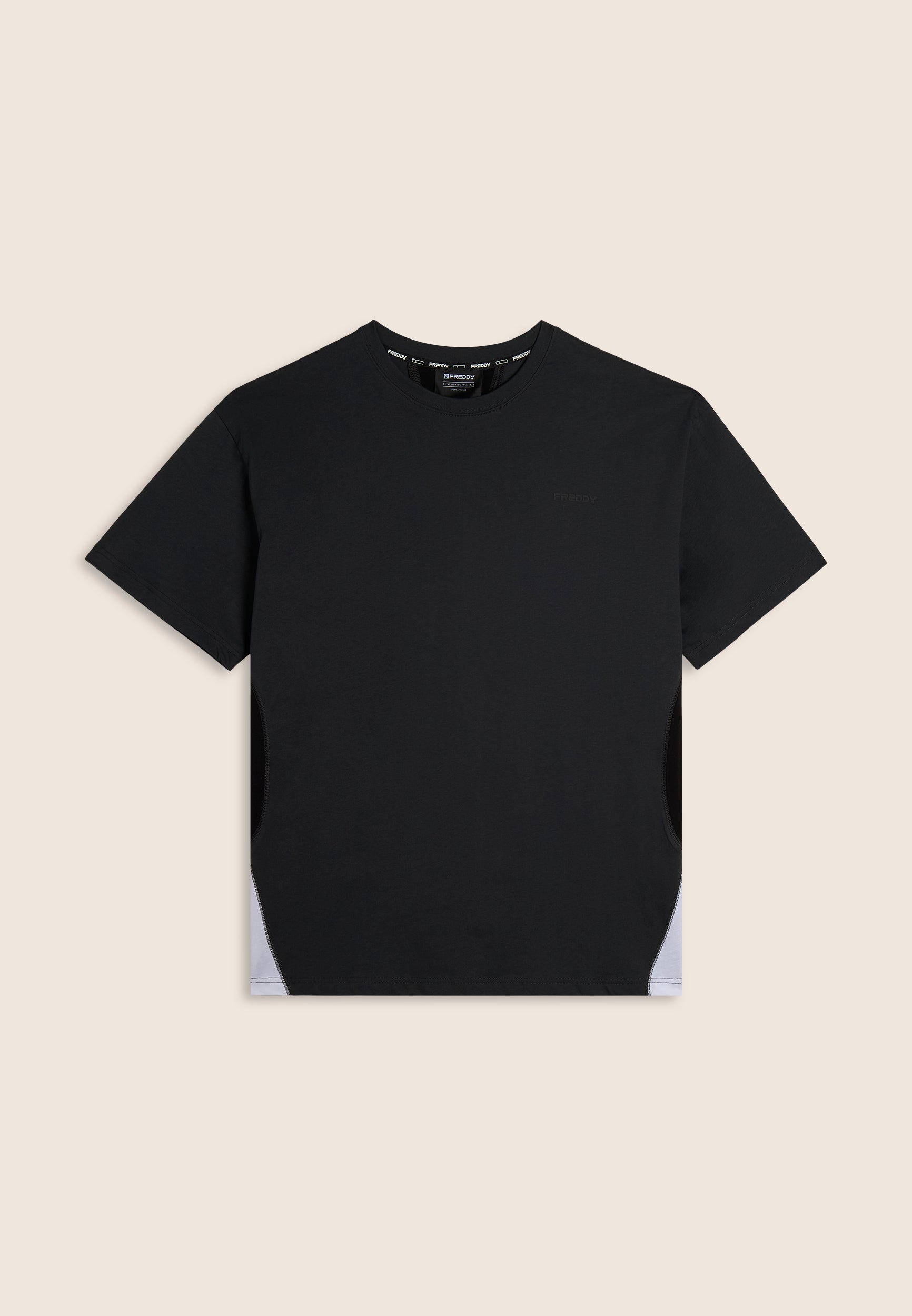 freddy-t-shirt-regular-fit-jersey-coton-inserts-contraste image 1
