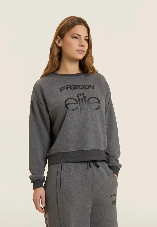 freddy-x-elite-sweat-cropped-femme-m-lange-col-rond-coton image 1