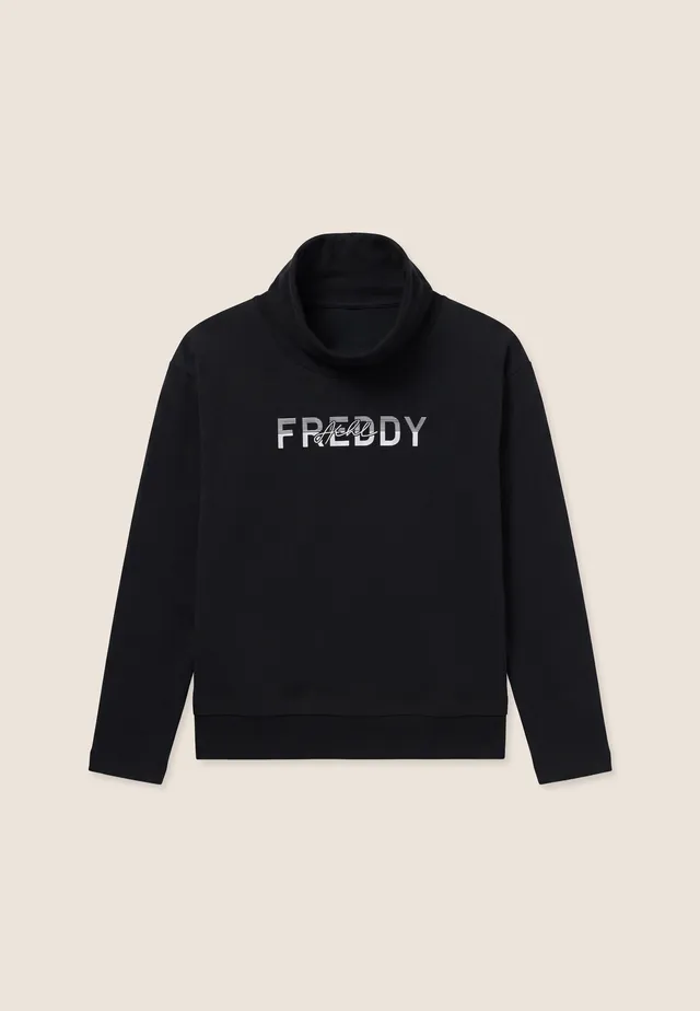 freddy-sweat-femme-col-haut-effet-2-en-1-coton-gratt image 1