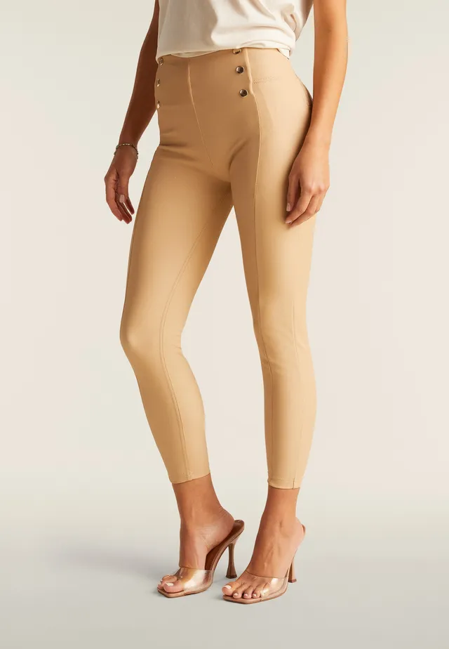 freddy-pantalon-wr-up-7-8-similicuir-taille-haute-boutons image 1