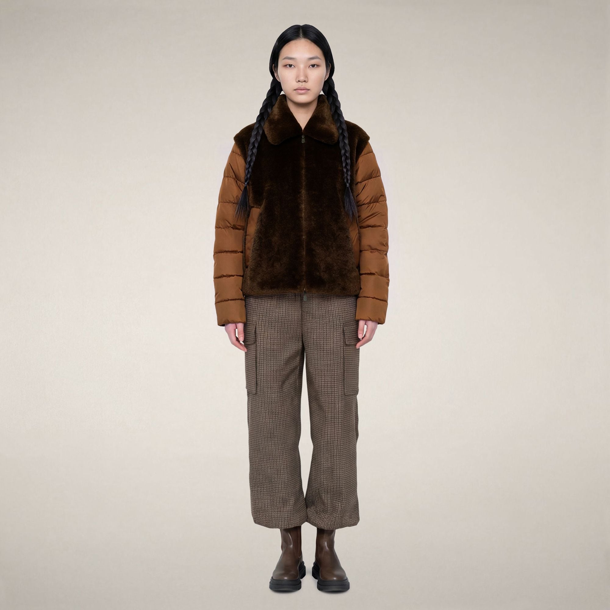 save-the-duck-hana-doudoune-femme-marron-terra image 1