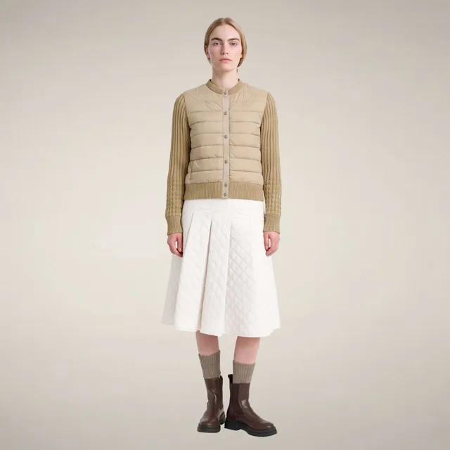 save-the-duck-zelinda-doudoune-femme-hybride-beige-pierre image 1