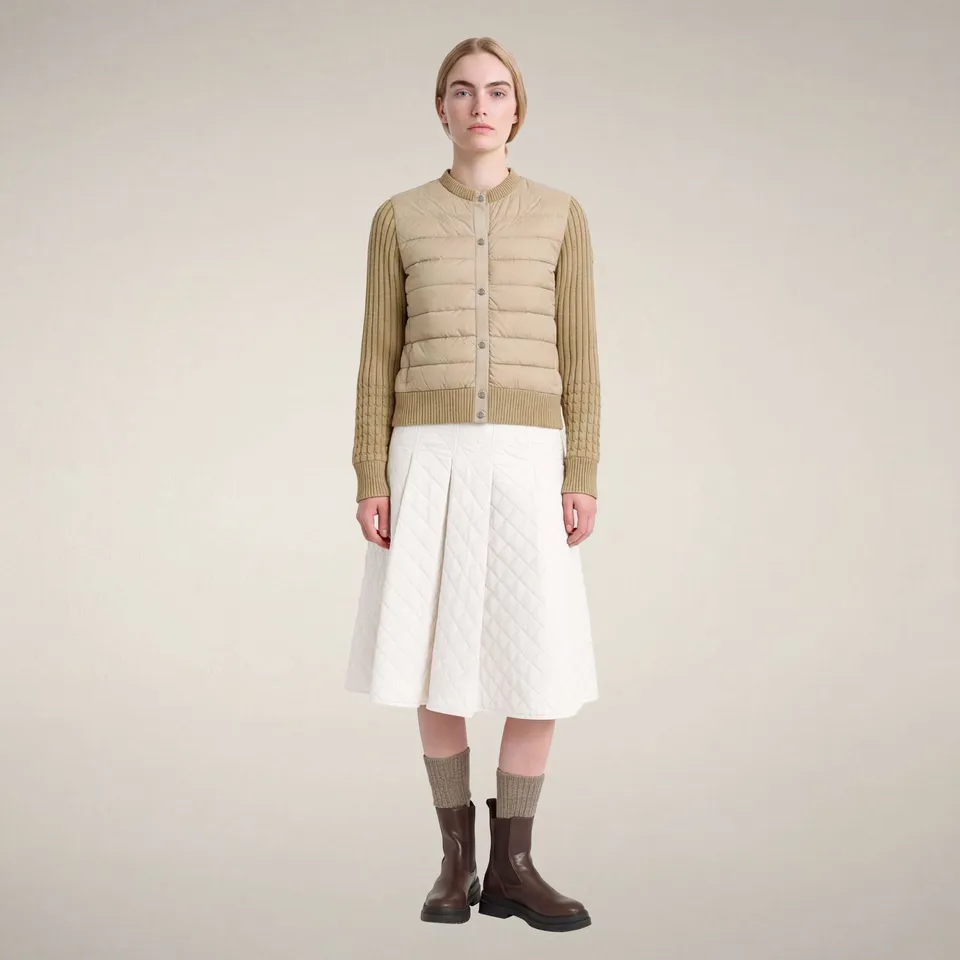 save-the-duck-zelinda-doudoune-femme-hybride-beige-pierre image 1