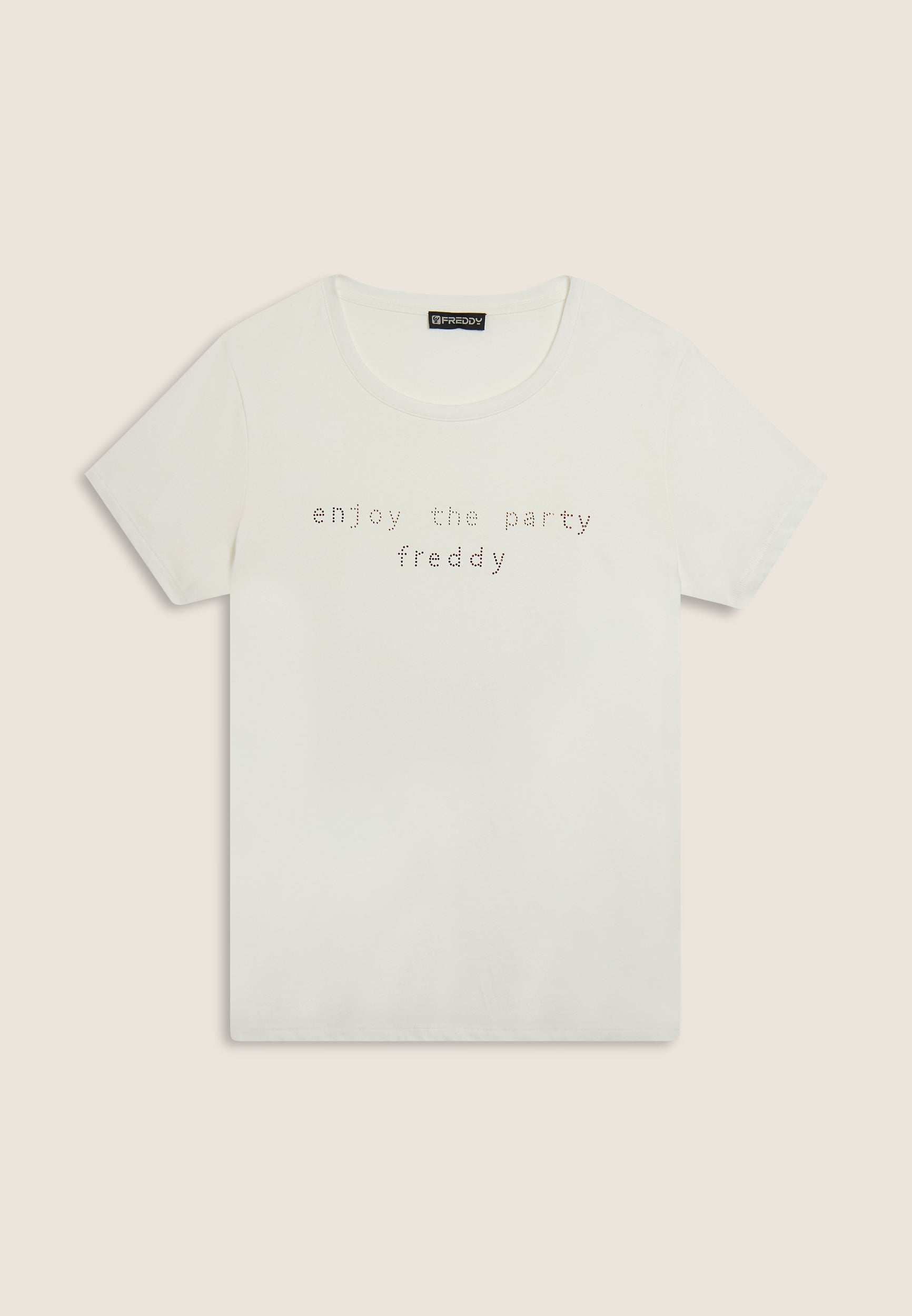 freddy-t-shirt-femme-enjoy-the-party-strass-coton-supima image 4