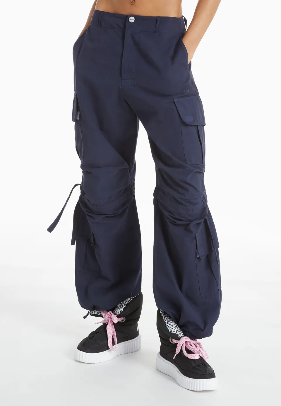 freddy-pantalon-cargo-en-popeline-coton-doubles-poches-et-coulisses image 1