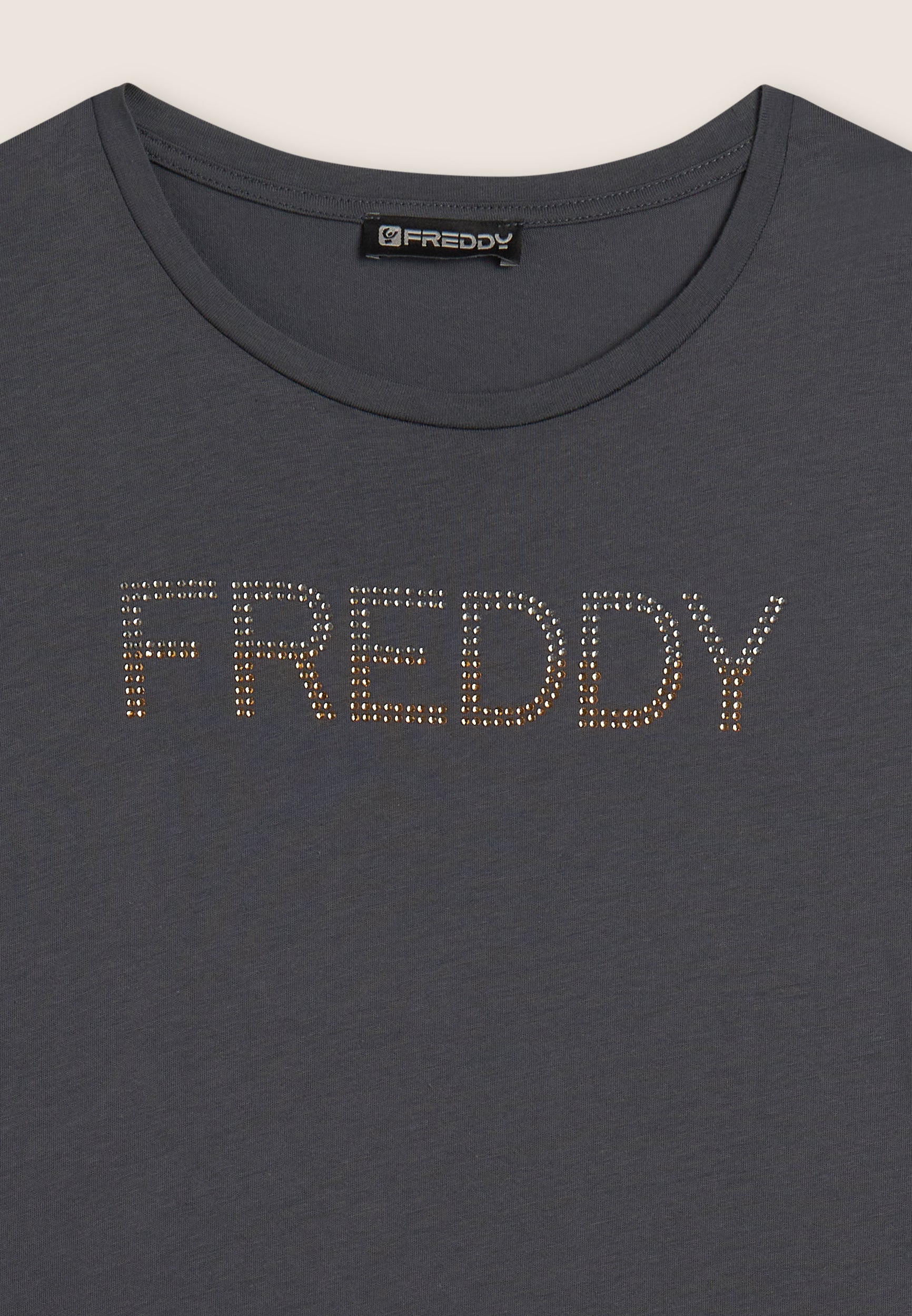 freddy-t-shirt-femme-jersey-coton-logo-strass-bicolore image 7
