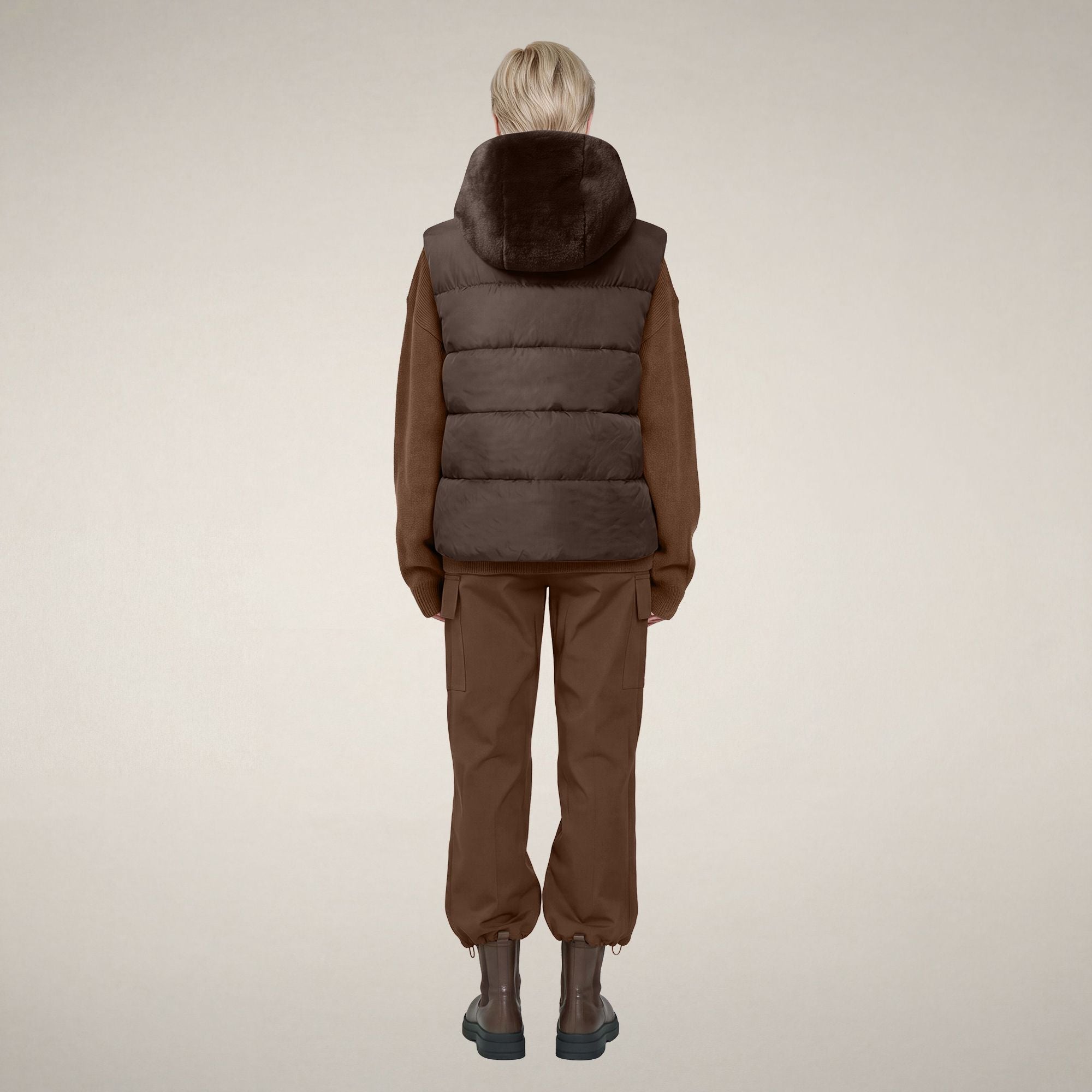 save-the-duck-cassandra-gilet-femme-marron-terre image 2