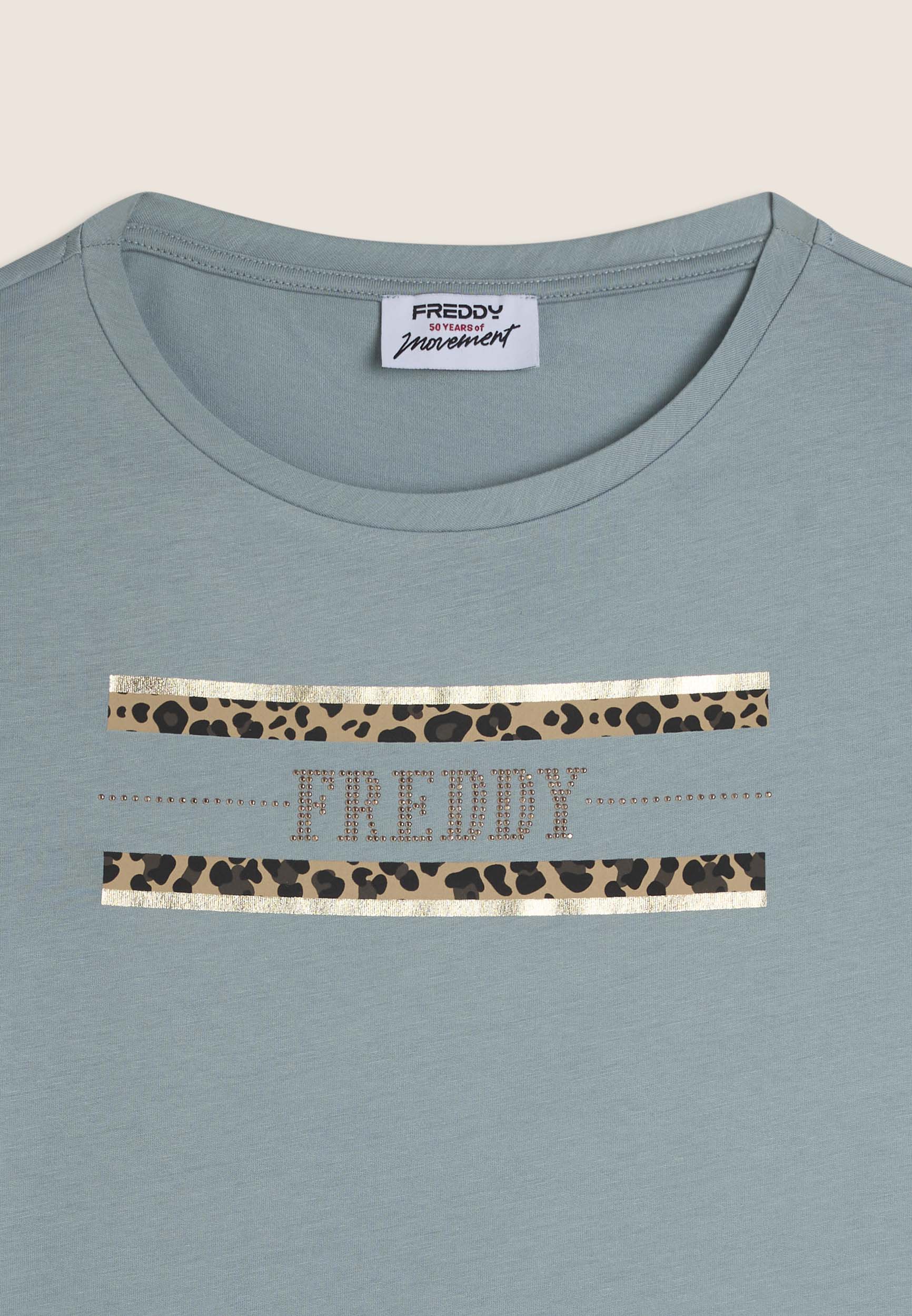 freddy-t-shirt-manica-corta-animalier-borchie-cotone-modal image 7