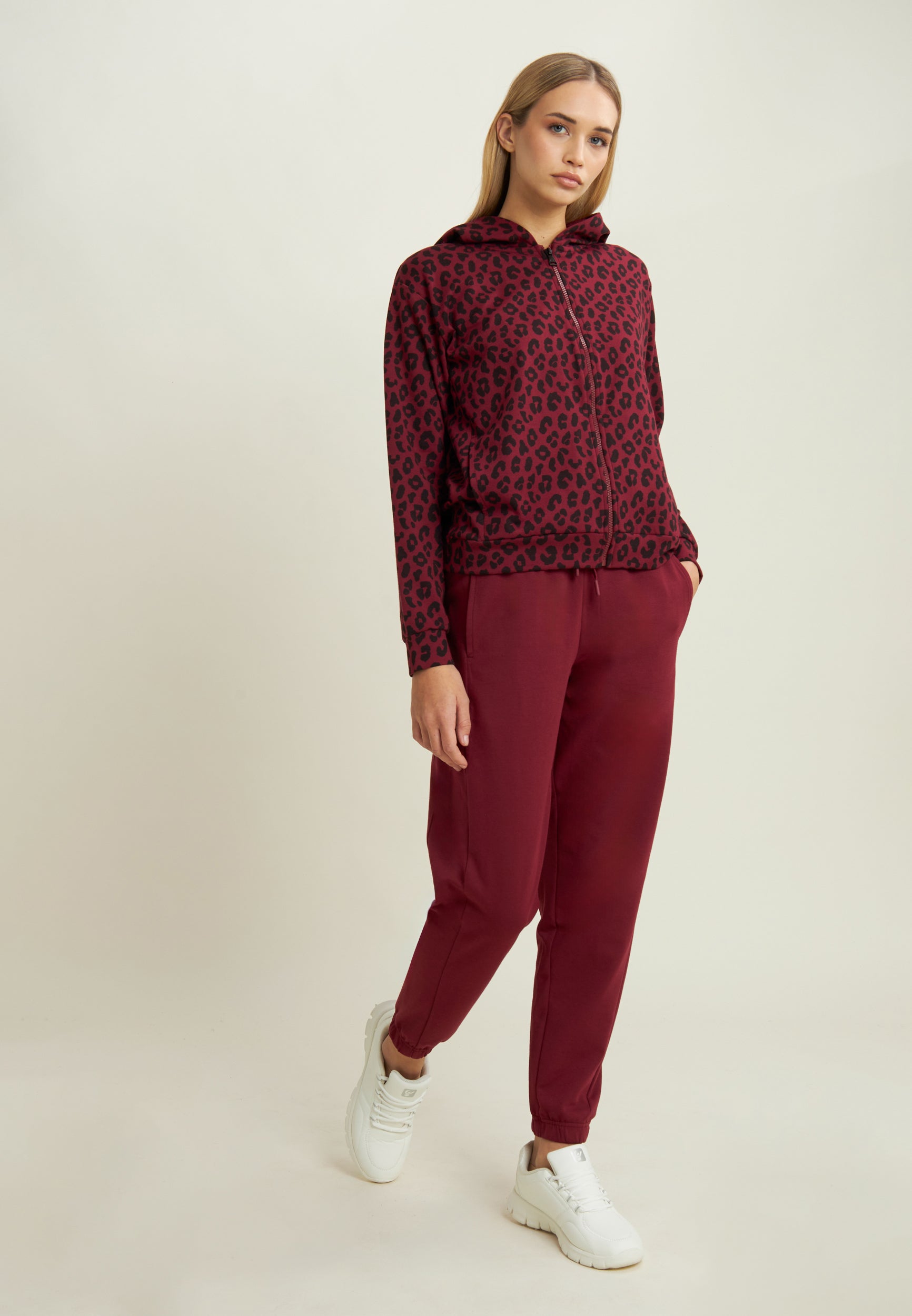 freddy-sweat-femme-zipp-capuche-imprim-l-opard image 2