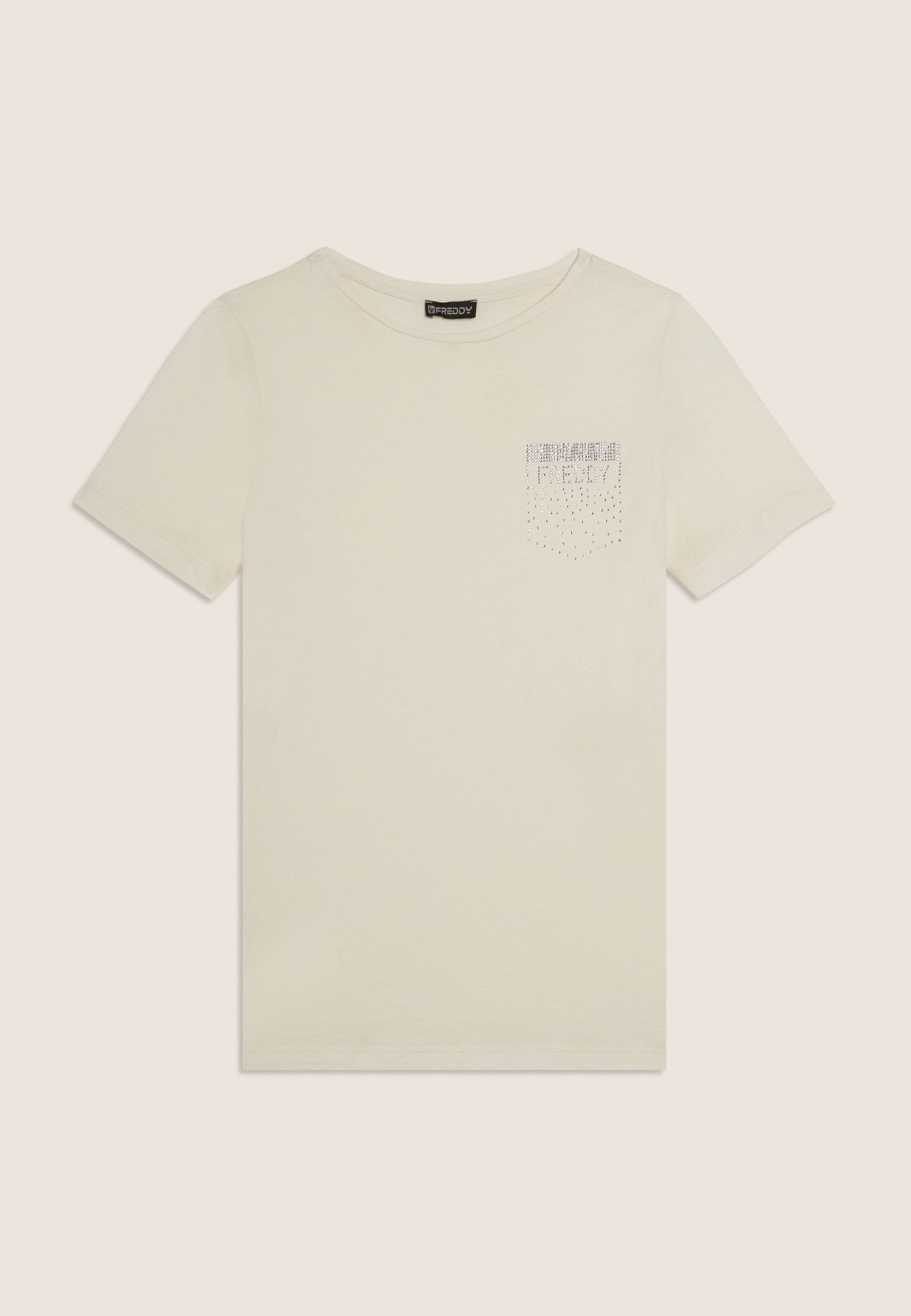freddy-t-shirt-femme-manches-courtes-strass-poche-logo image 5