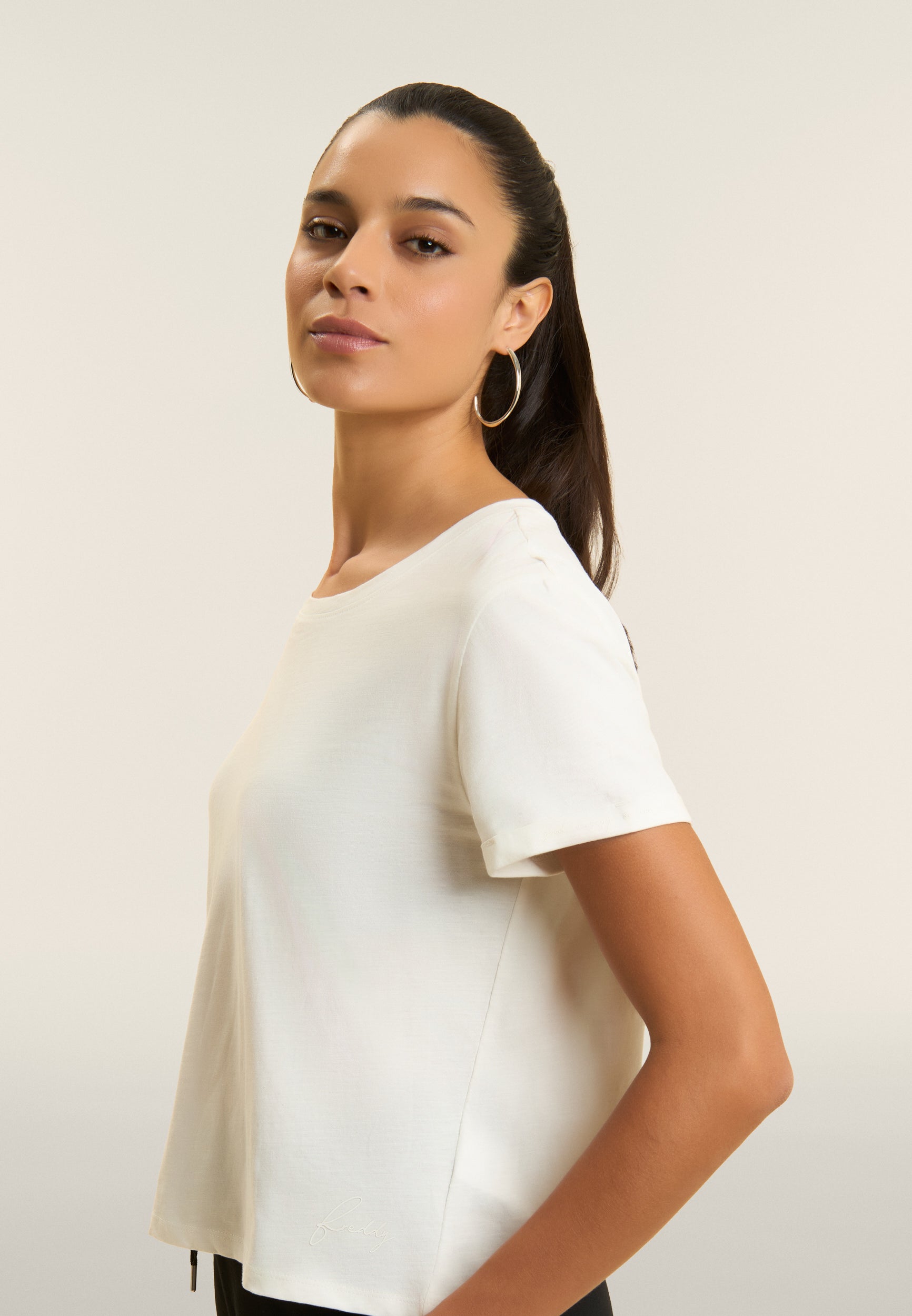 freddy-t-shirt-cropped-jersey-flamm-femme-manches-revers image 4