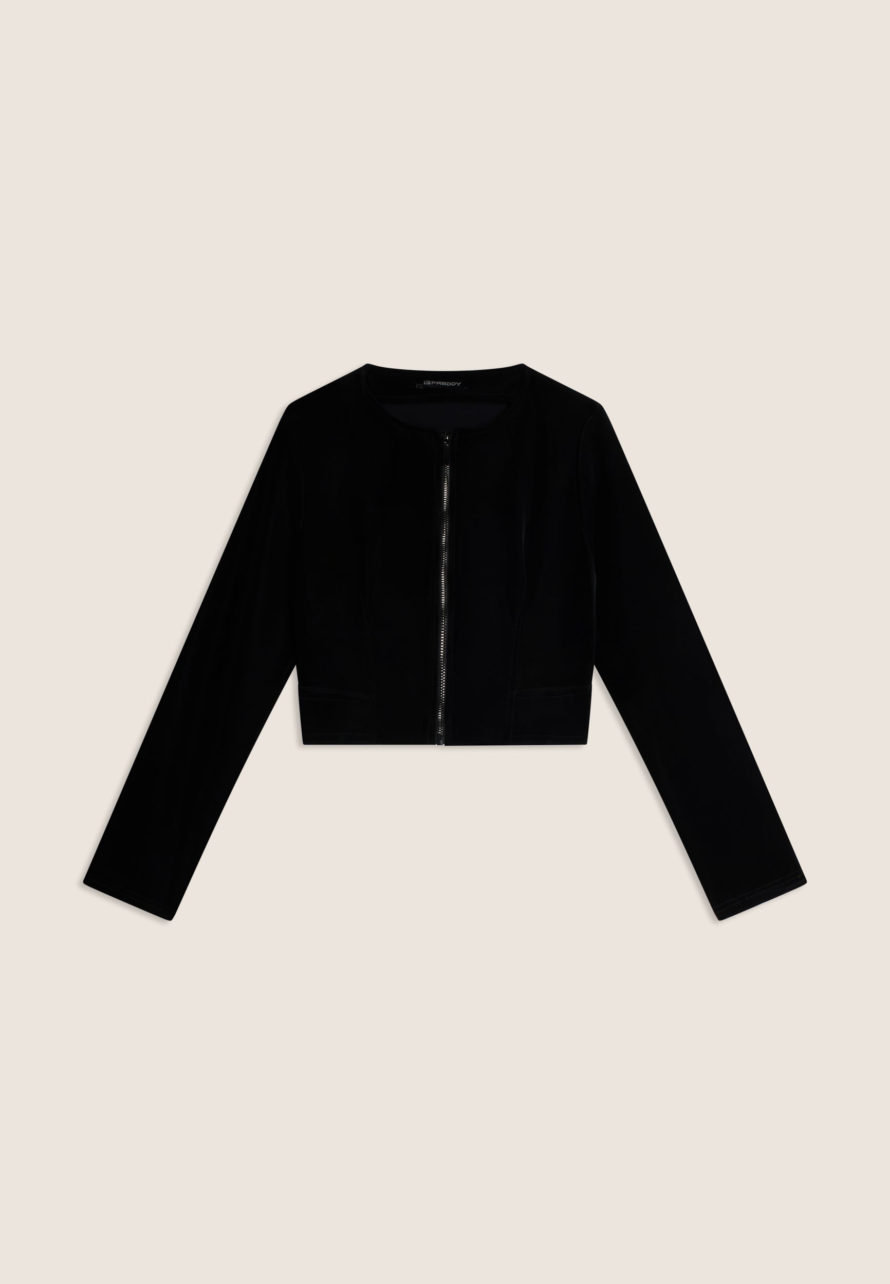 freddy-veste-courte-cropped-femme-tissu-technique-full-zip image 1