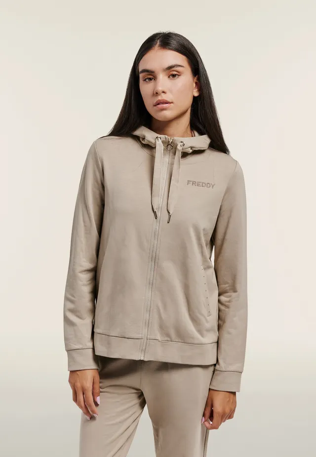 freddy-sweat-capuche-femme-fond-asym-trique-maxi-logo-dor image 1