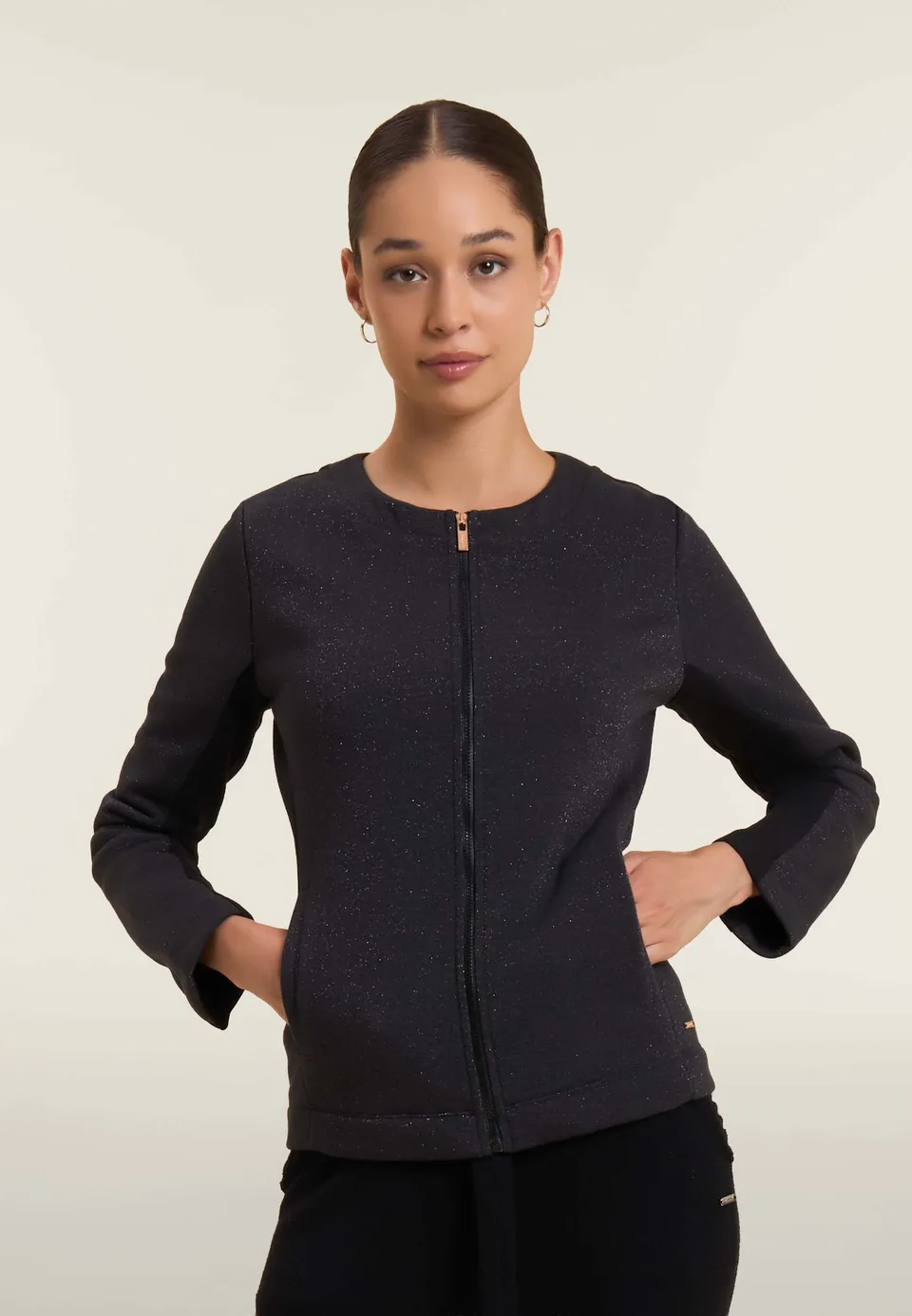 freddy-sweat-femme-full-zip-m-lange-lurex-devant-brillant image 1