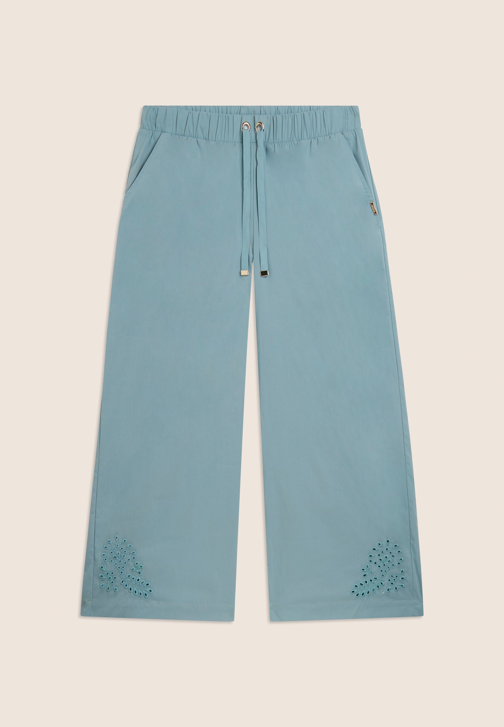 freddy-pantalon-cropped-wide-leg-femme-broderie-florale image 5