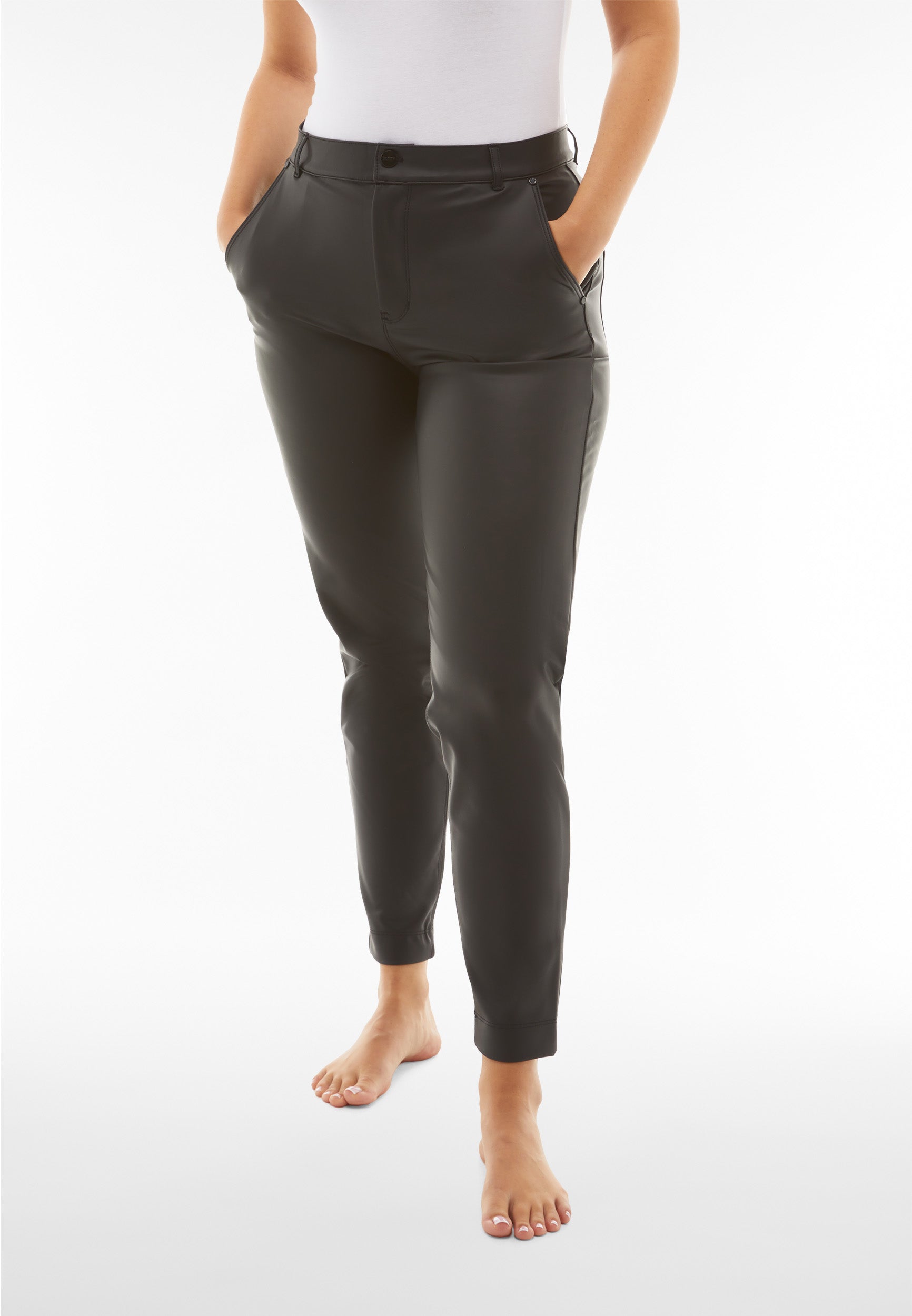 freddy-black-pantalon-coated-superskinny-taille-haute-effet-cuir image 1