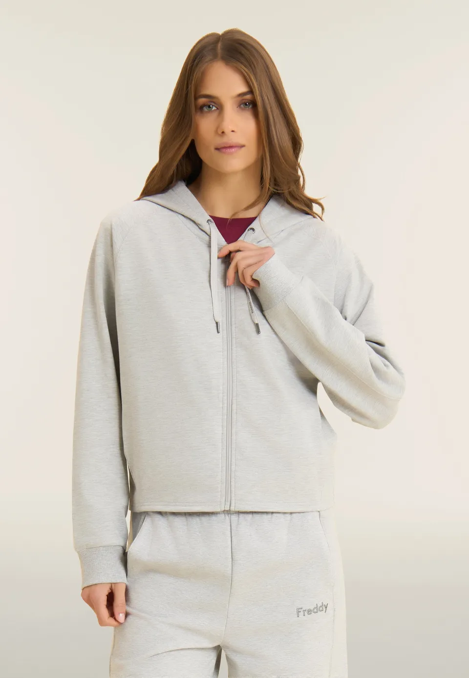 freddy-sweat-femme-boxy-cropped-m-lang-zip-capuche image 1
