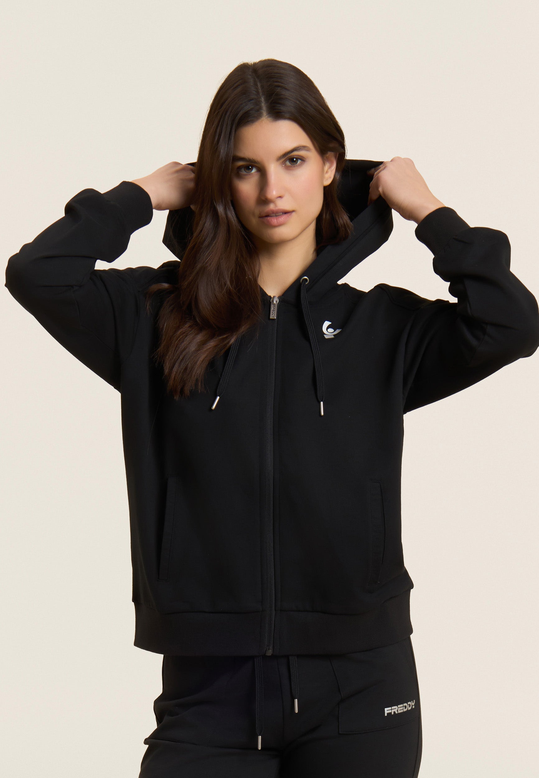 freddy-sweat-zipp-capuche-logo-perl-femme image 1