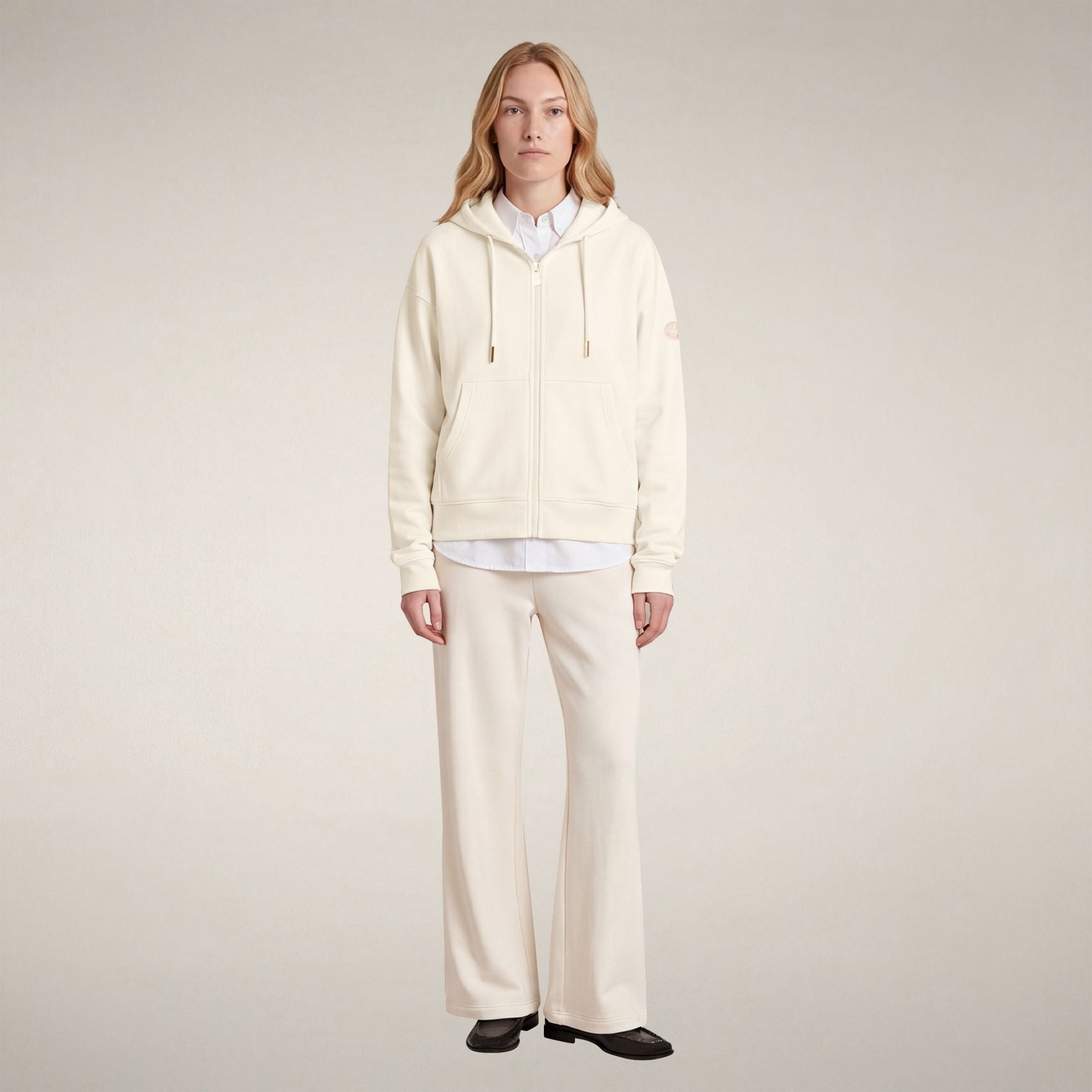 save-the-duck-kiku-sweat-femme-capuche-zipp-blanc-nuage image 1