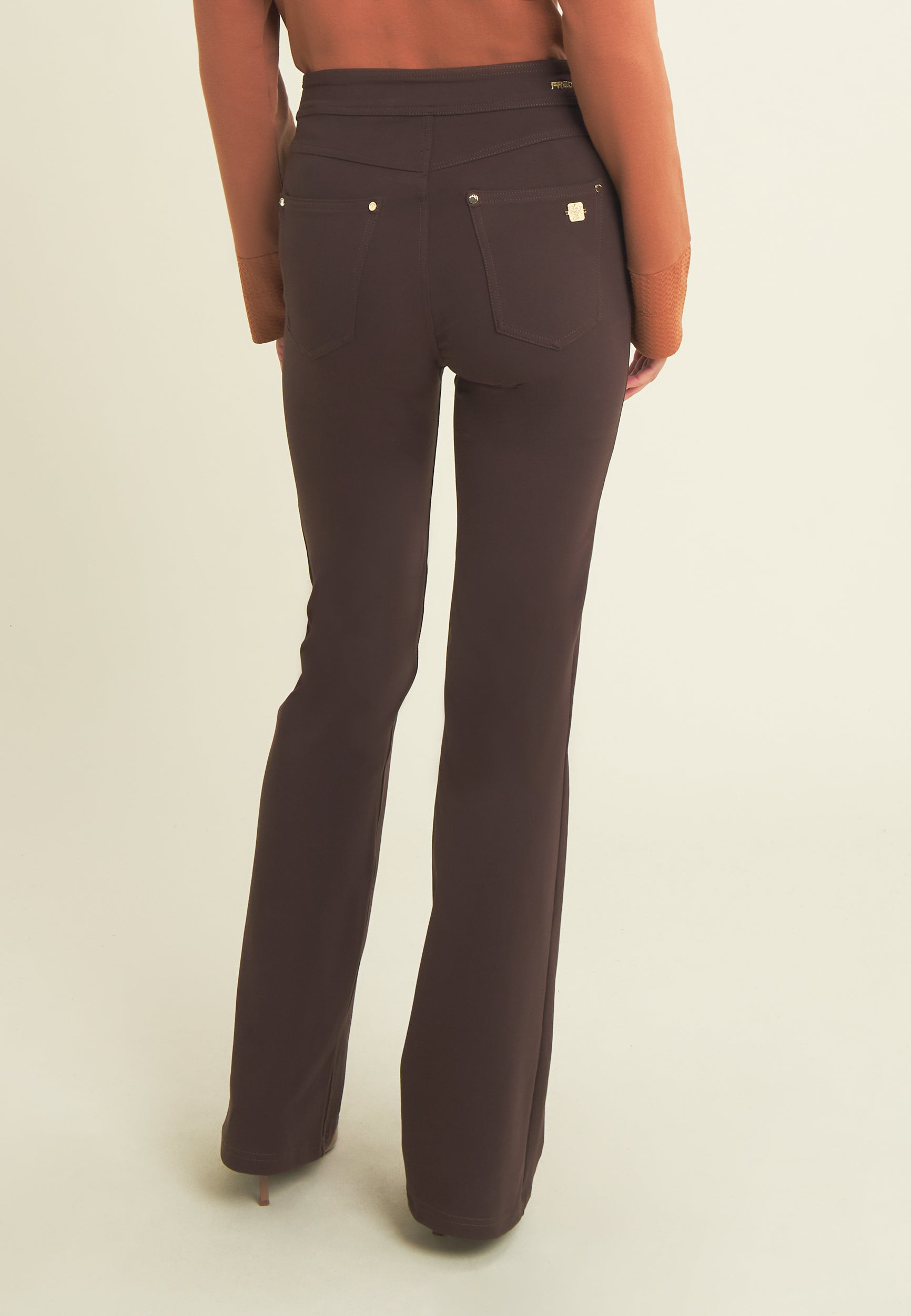 freddy-n-o-w-pantalon-flare-taille-haute-bandes-crois-es image 3