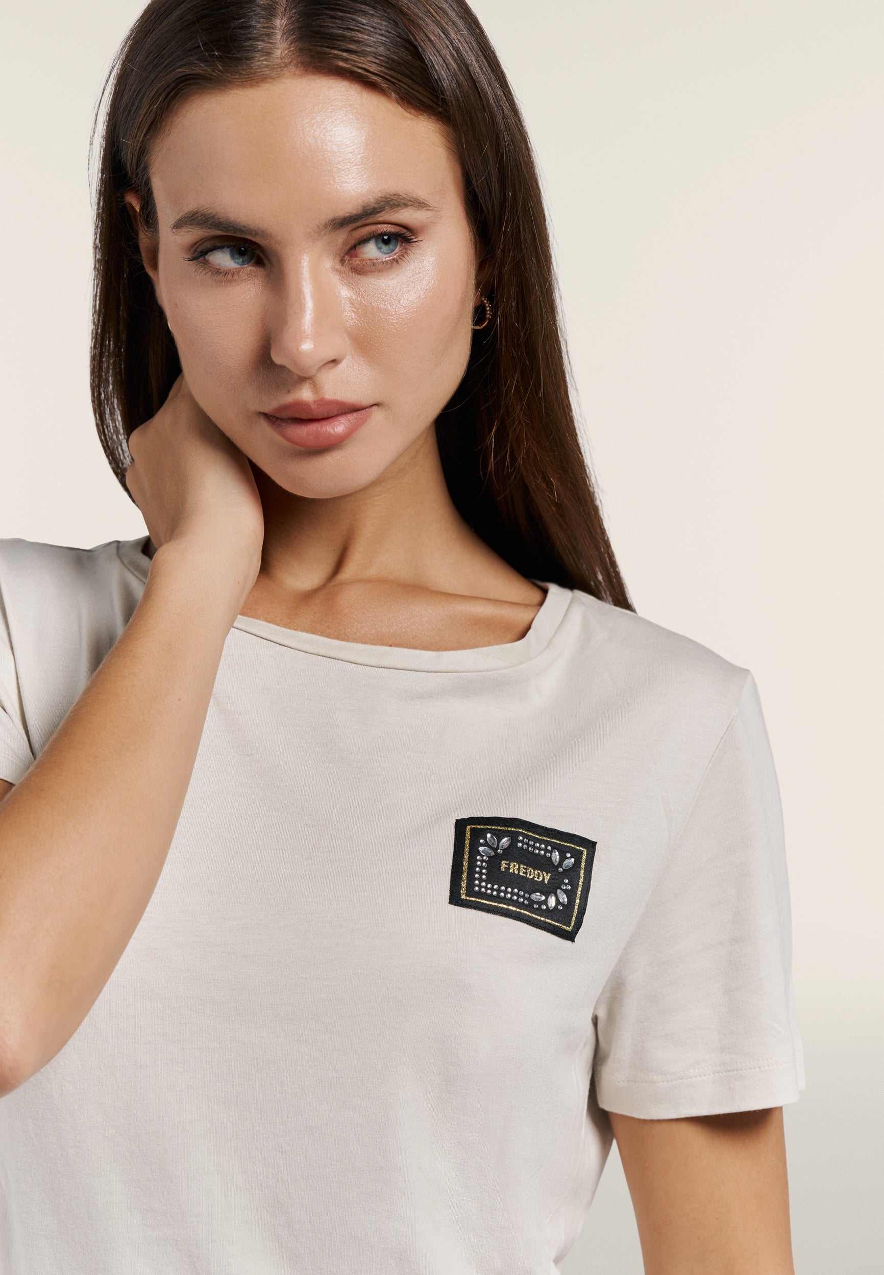 freddy-t-shirt-coton-modal-patch-logo-strass image 4