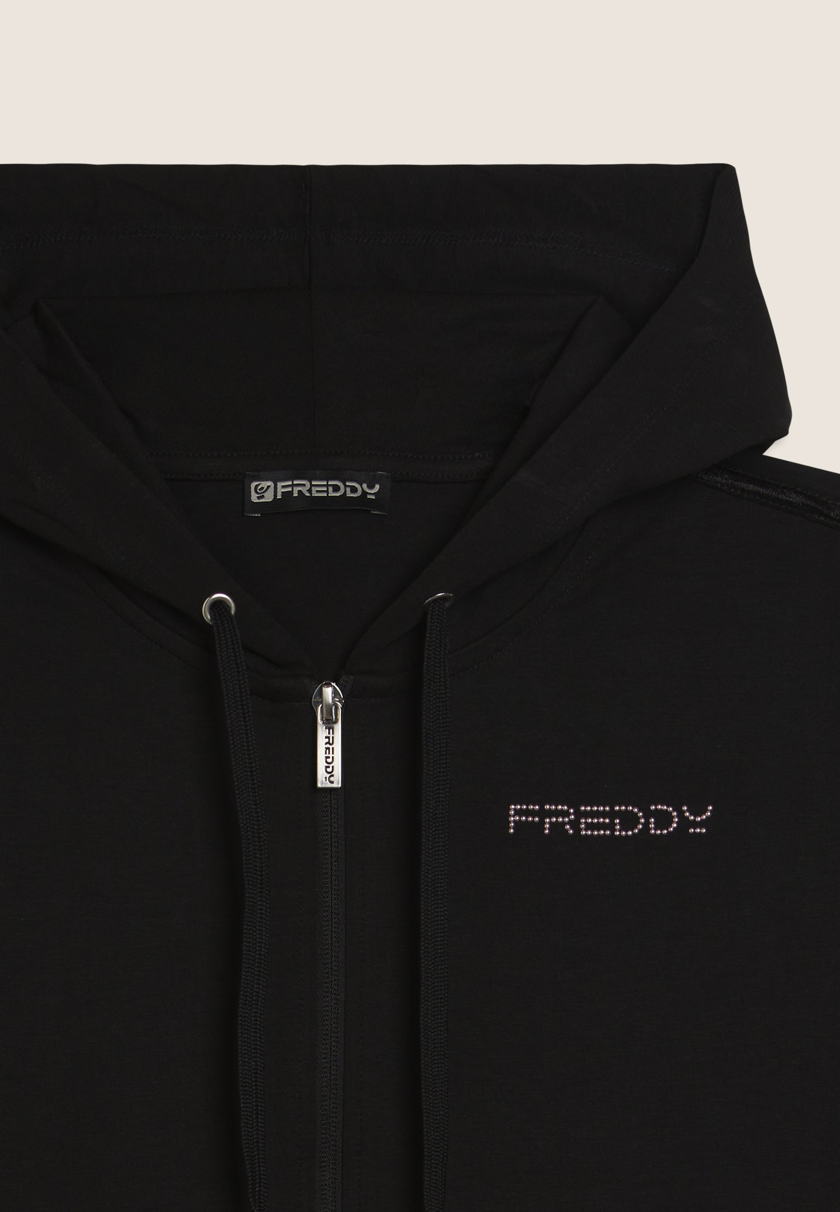 freddy-sweat-capuche-zipp-logo-perles-roses image 8