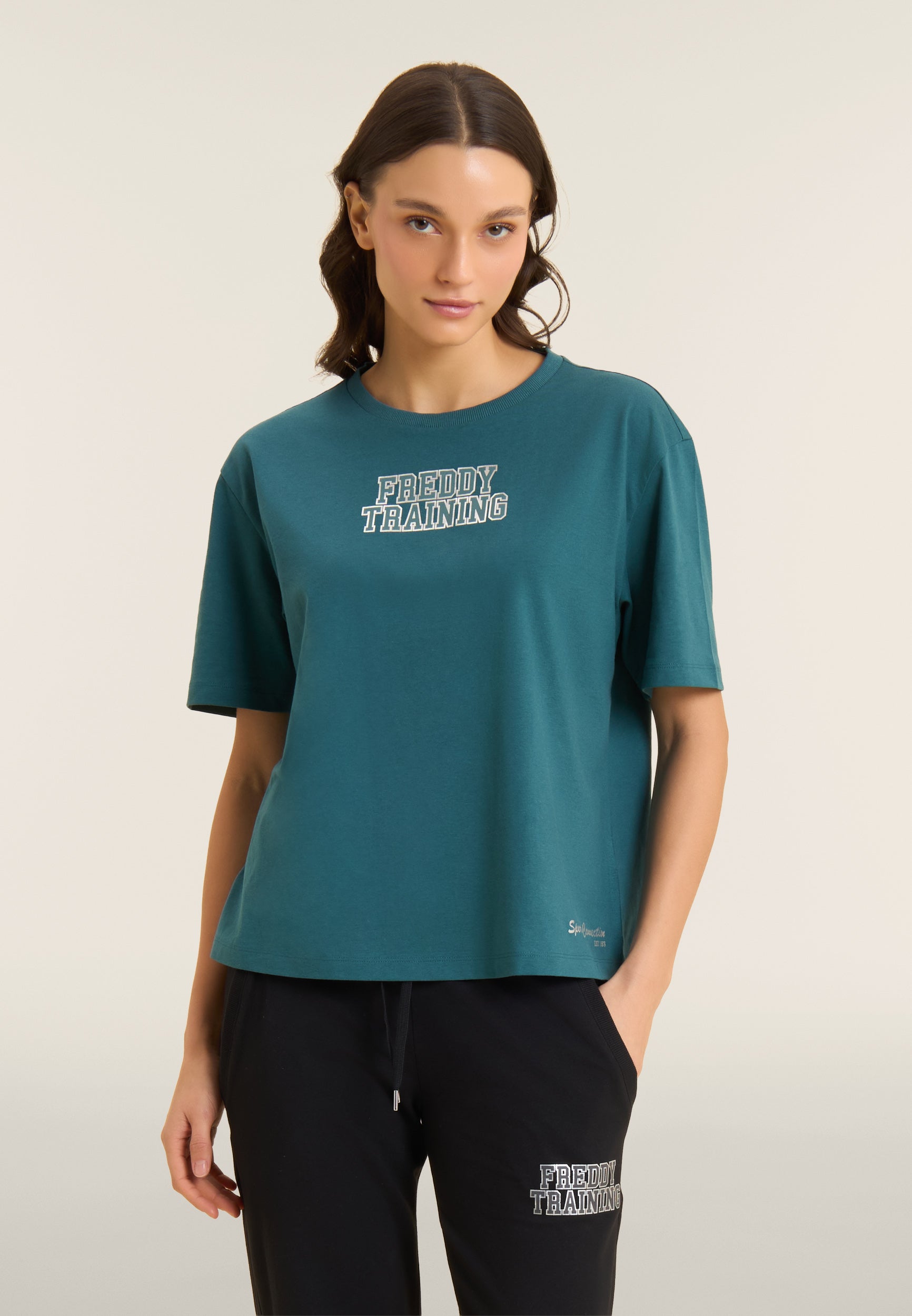freddy-training-t-shirt-comfort-femme-coton-glitter image 1