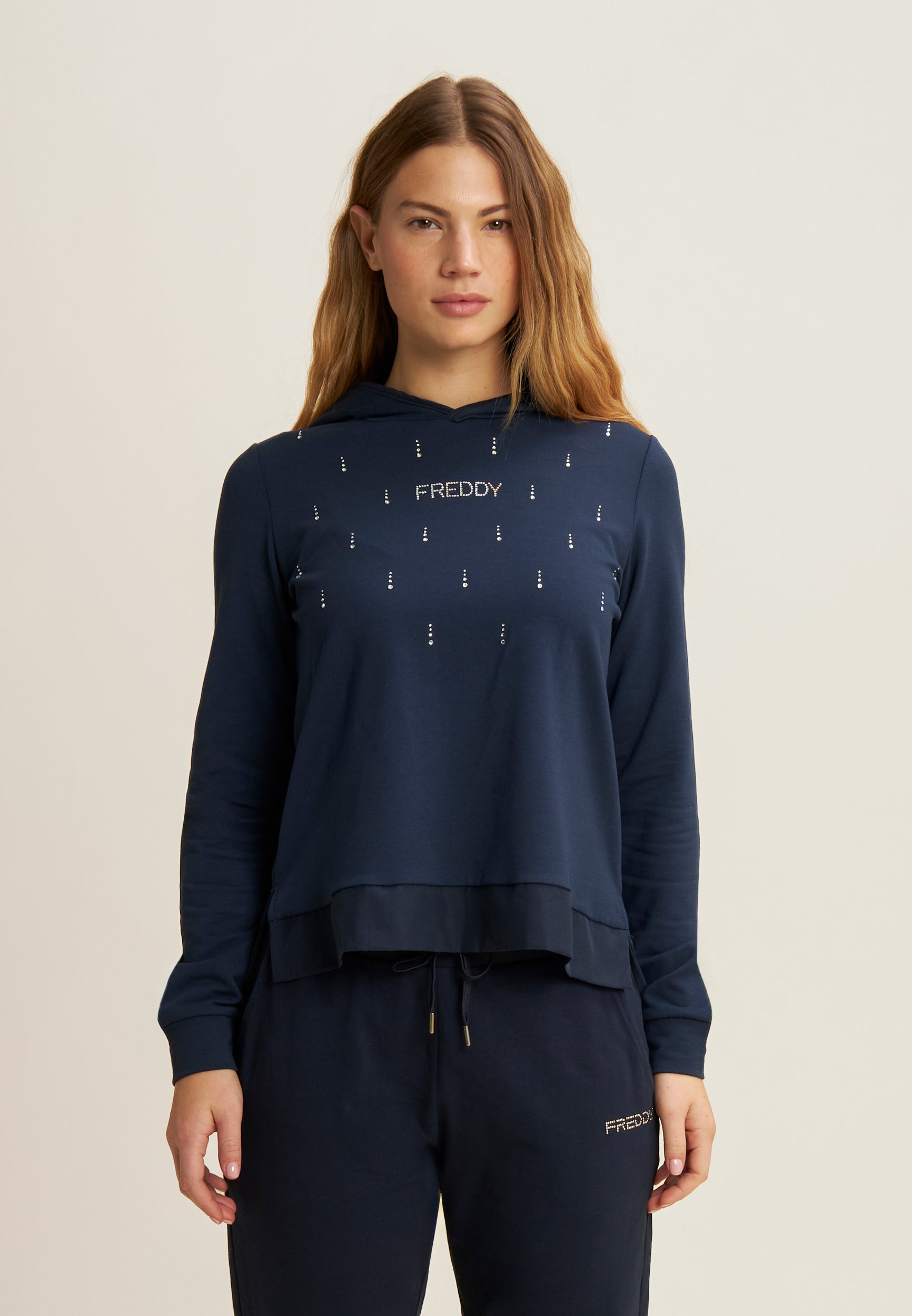 freddy-sweat-capuche-femme-french-terry-modal-strass image 8